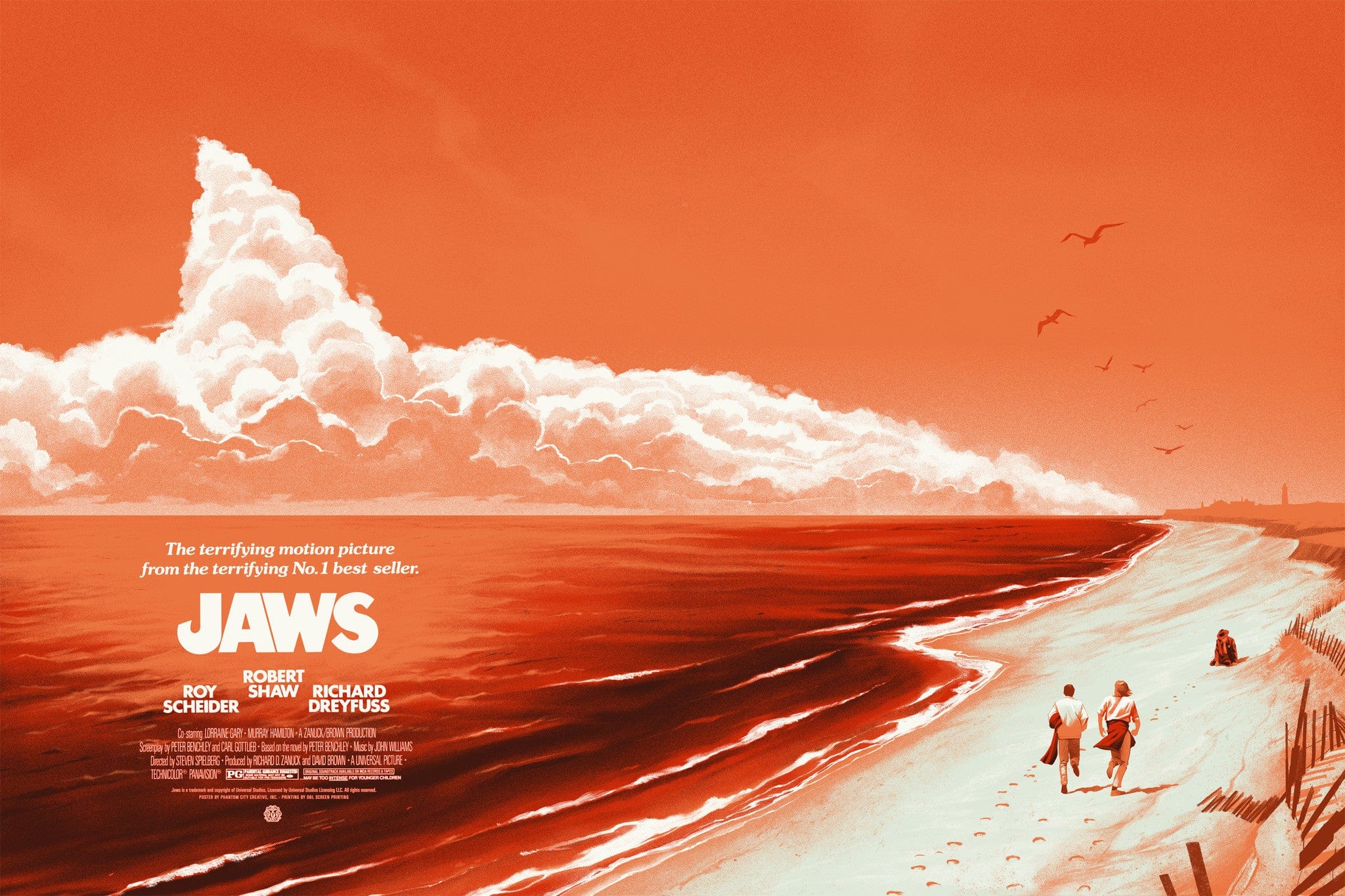 Jaws Pcc Var Poster - Vintage Horror Movie Wall Art for Home Theater & Office Decor - Perfect for Halloween, Film Fan Gifts & Collectibles