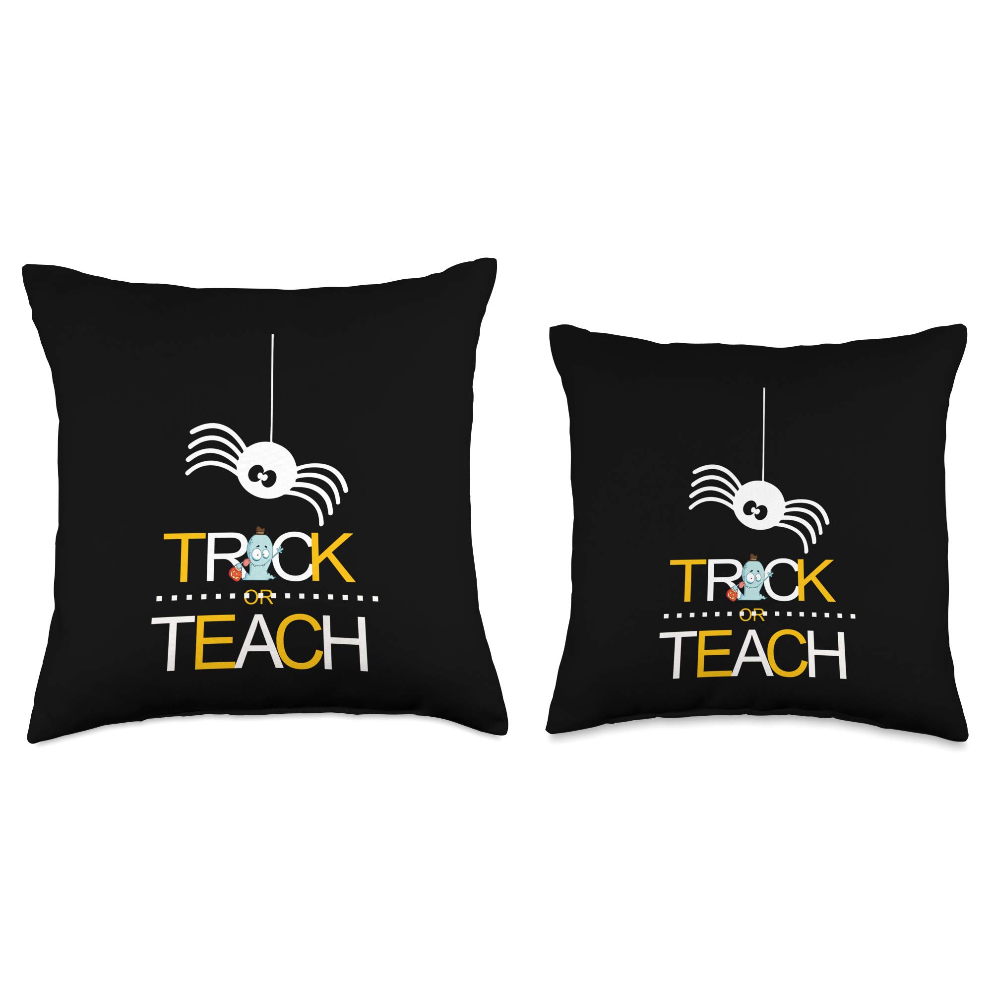 Halloween Teacher Shirts & Apparel - Trick or Teach Costume T-Shirt & 18x18 Multicolor Throw Pillow - Perfect for Classroom Parties, Halloween Events & Teacher Gifts
