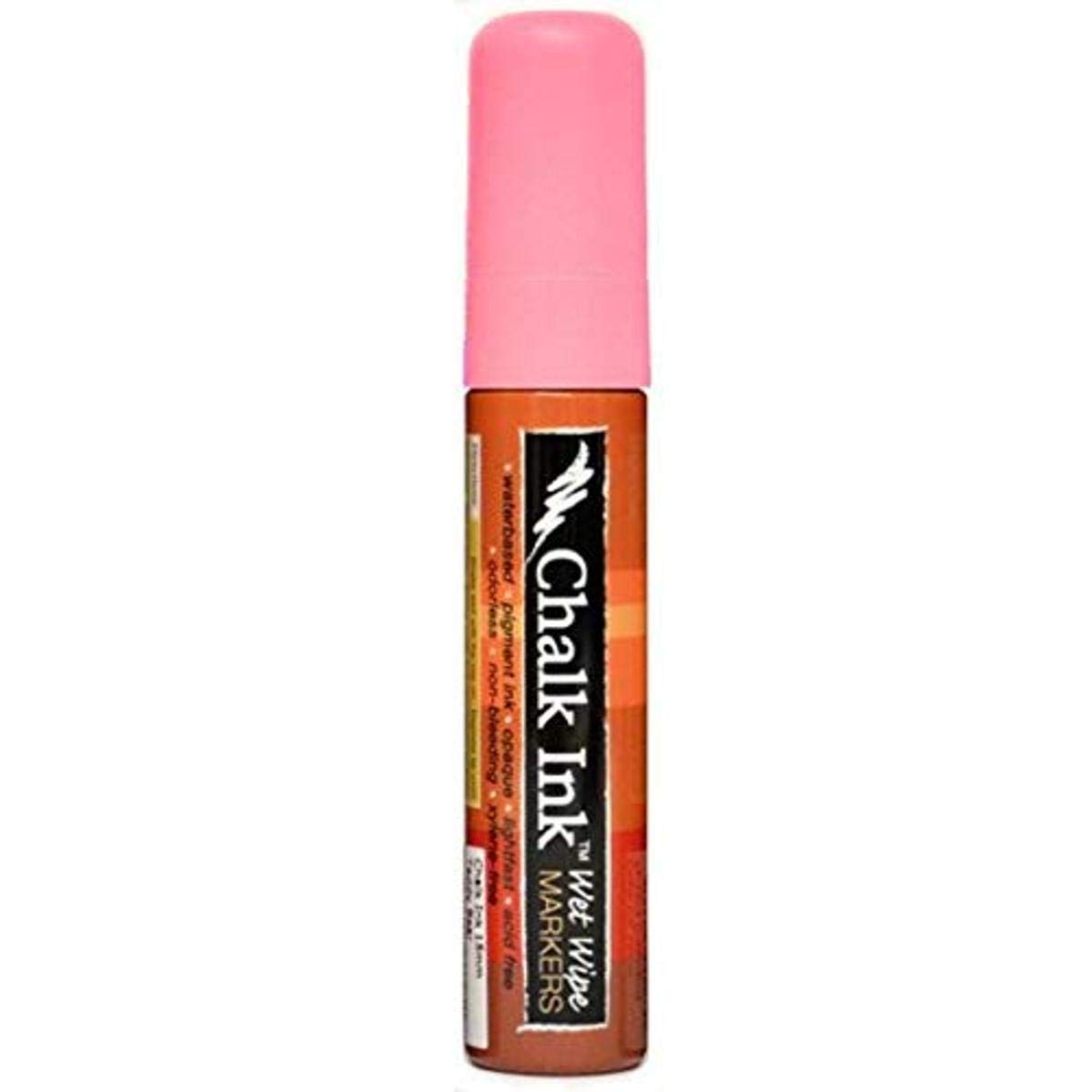 Chalk Ink Bold Wet Wipe Marker - 15mm Pink Lemonade - Whiteboard & Glass Marker for Teachers, Offices & Restaurants - Easy to Erase, Vibrant Colors