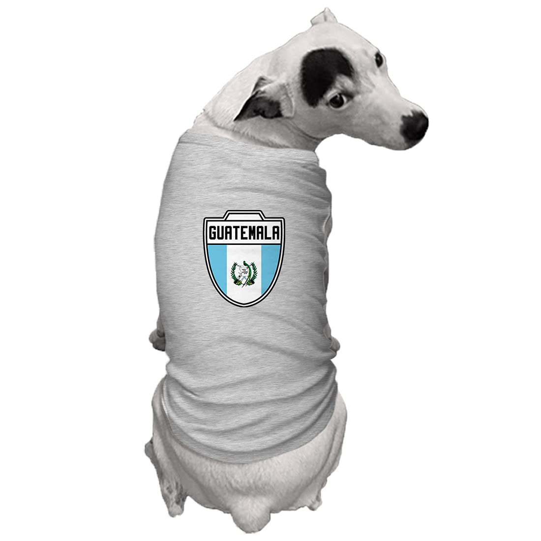 Guatemala Soccer Dog Jersey - Country Crest Embroidered Pet Shirt for Small Dogs (Light Gray) - Perfect for Game Day, National Pride & Pet Costume Parties
