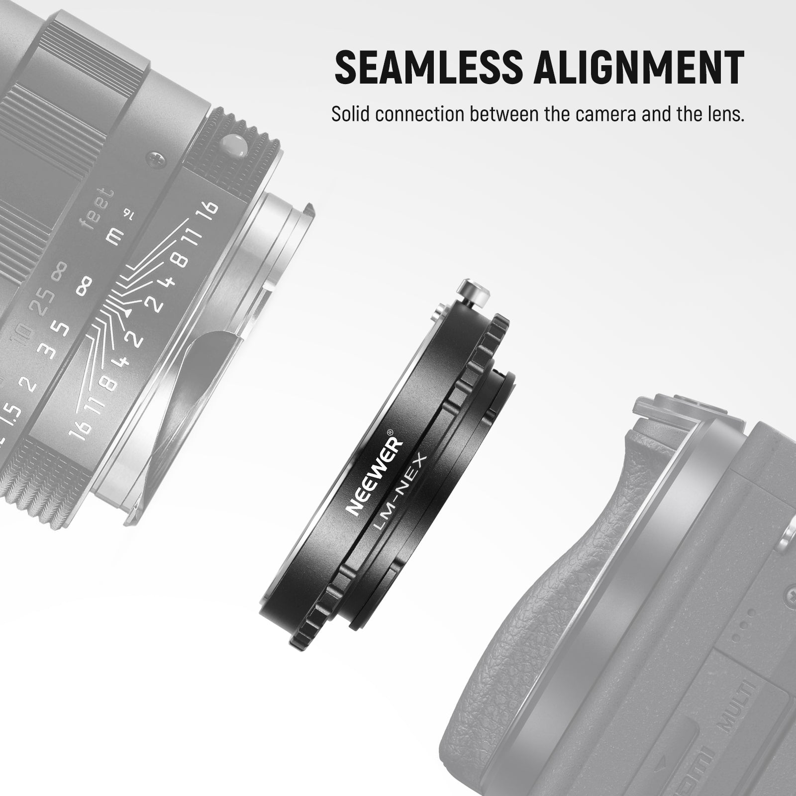 NEEWER LM NEX Lens Adapter - Leica M Mount to Sony E Mount Camera Converter - Compatible with Sony Alpha Mirrorless Cameras for Professional Photography & Videography