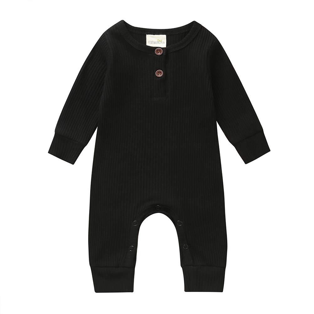 Baby Boys & Girls Long Sleeve Romper - Solid Color One-Piece Jumpsuit Bodysuit for Infants & Toddlers | Perfect for Playtime, Family Outings & Photo Shoots