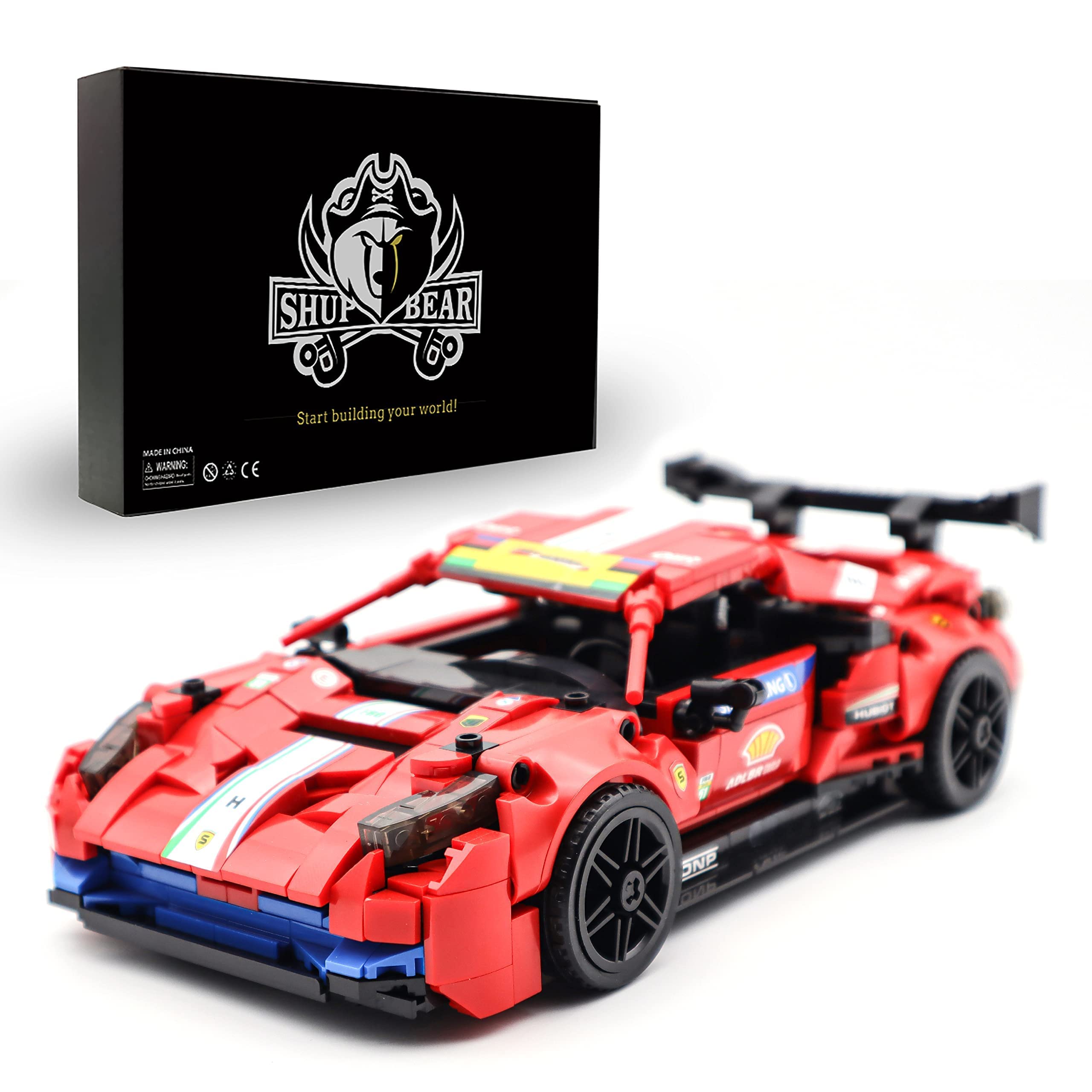 Speed Red Racing Car Building Blocks Kit (826PCS) - Creative Toy for Boys & Adults