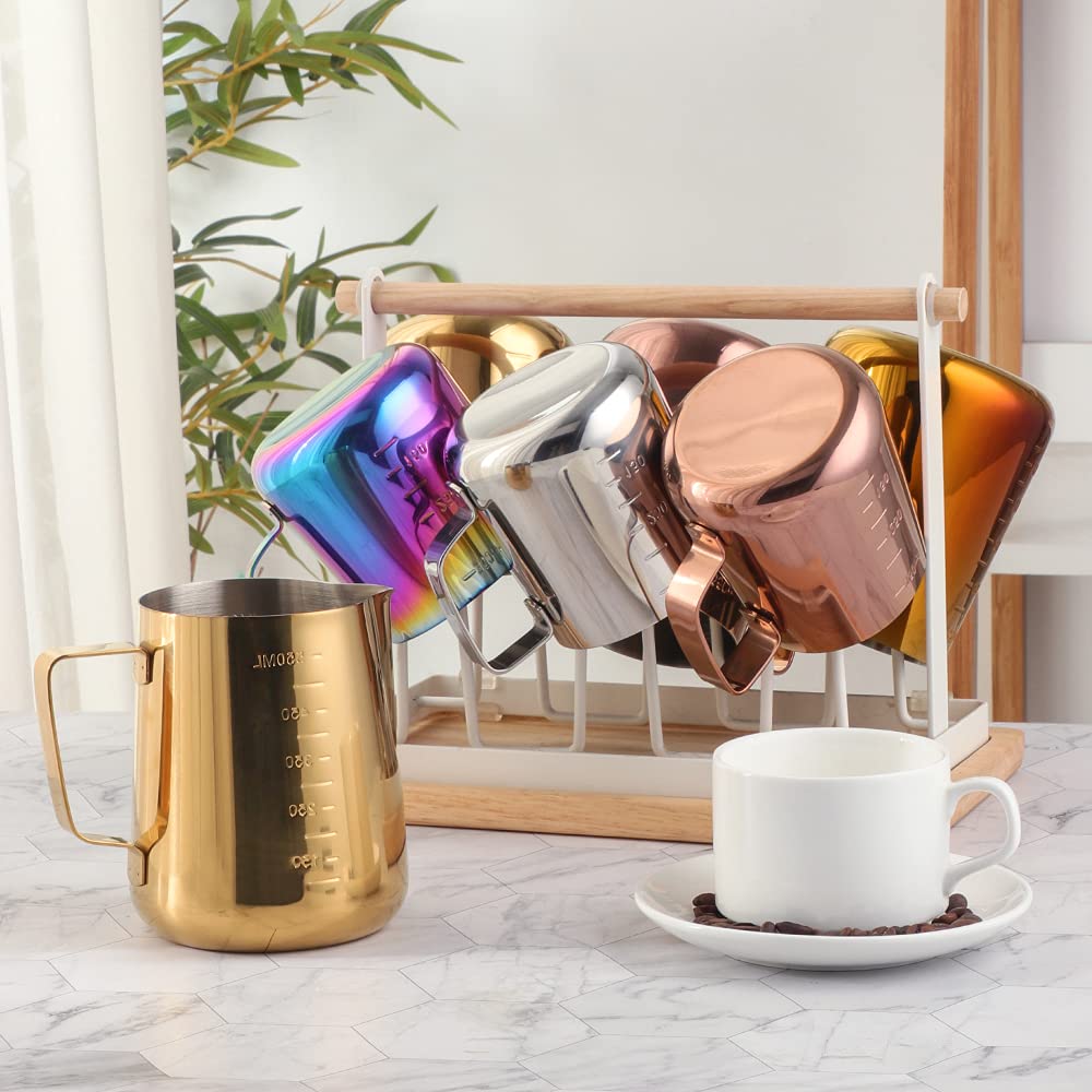 **Meisha 350ml (12oz) Stainless Steel Milk Frothing Pitcher with Decorating Pen - Barista Steaming Pitcher for Coffee, Cappuccino & Latte Art - Orange Red - Perfect for Home & Cafe Use**