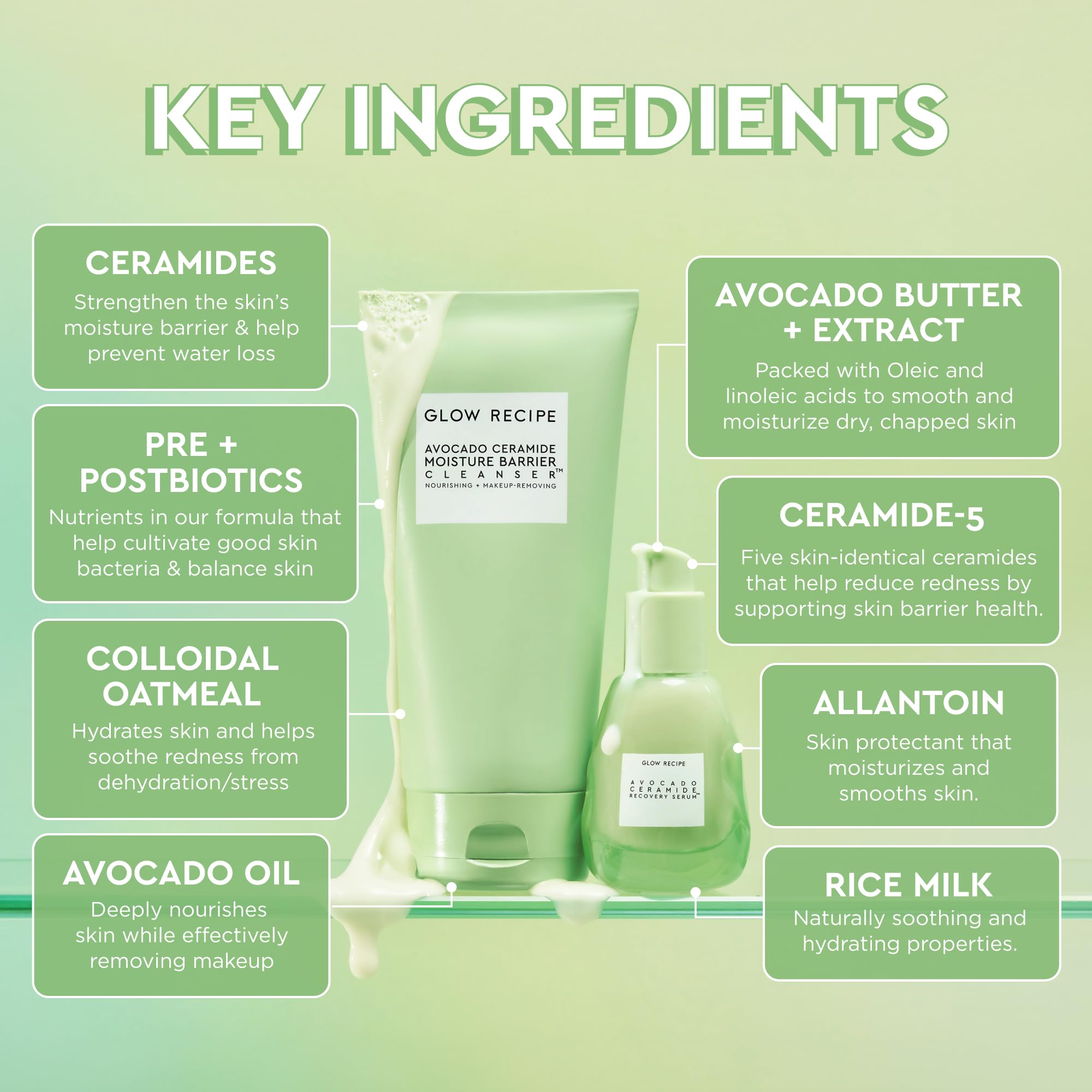Glow Recipe Skincare Gift Set - Avocado Cleanser, Vitamin C Serum, Hydrating Toner, Guava Eye Cream, Hyaluronic Acid Moisturizer, Niacinamide Dew Drops, Strawberry BHA Serum with 2 Hair Clips (10-Piece Set) | Perfect for Daily Skincare Routine, Spa Day & Gift Giving