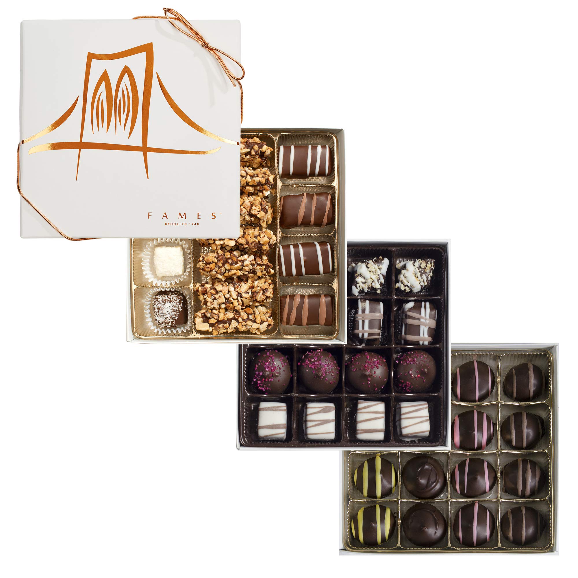 Premium Dark Chocolate Gift Box Set - 3 Assorted Kosher Chocolate Boxes (47 Pieces) | Gourmet Chocolate Collection for Holidays, Birthdays & Corporate Gifting