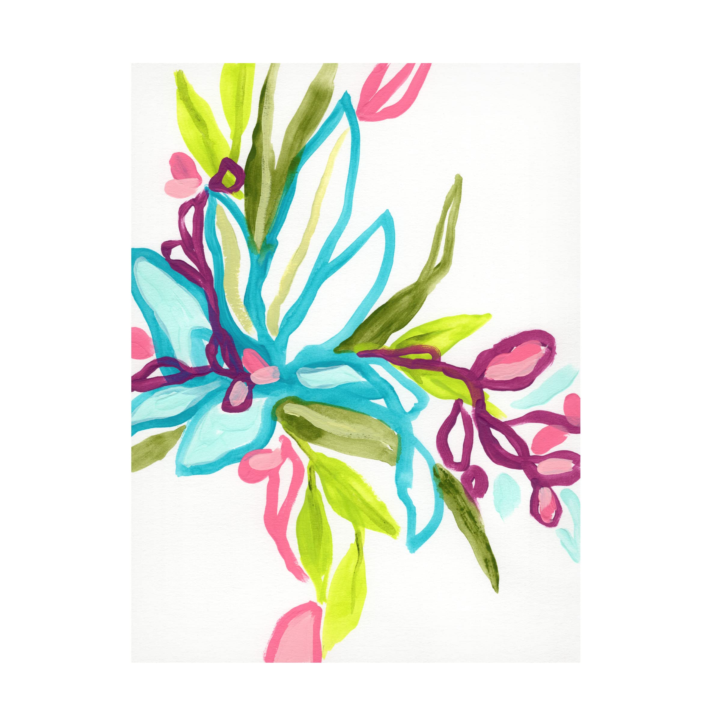 Trademark Fine Art 'Tropical Sketch I' Canvas Wall Art by June Erica Vess - Vibrant Beach Decor for Living Room & Bedroom