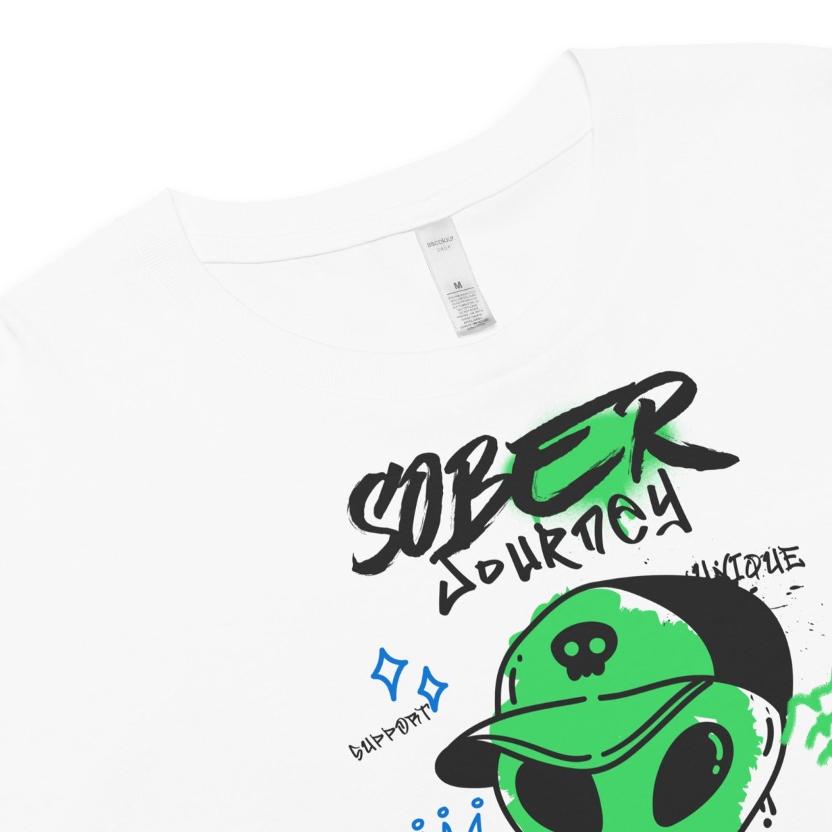 Alien Sober Journey Women's Crop Top | Cosmic Sobriety Collection | Trendy Yoga & Festival Outfit