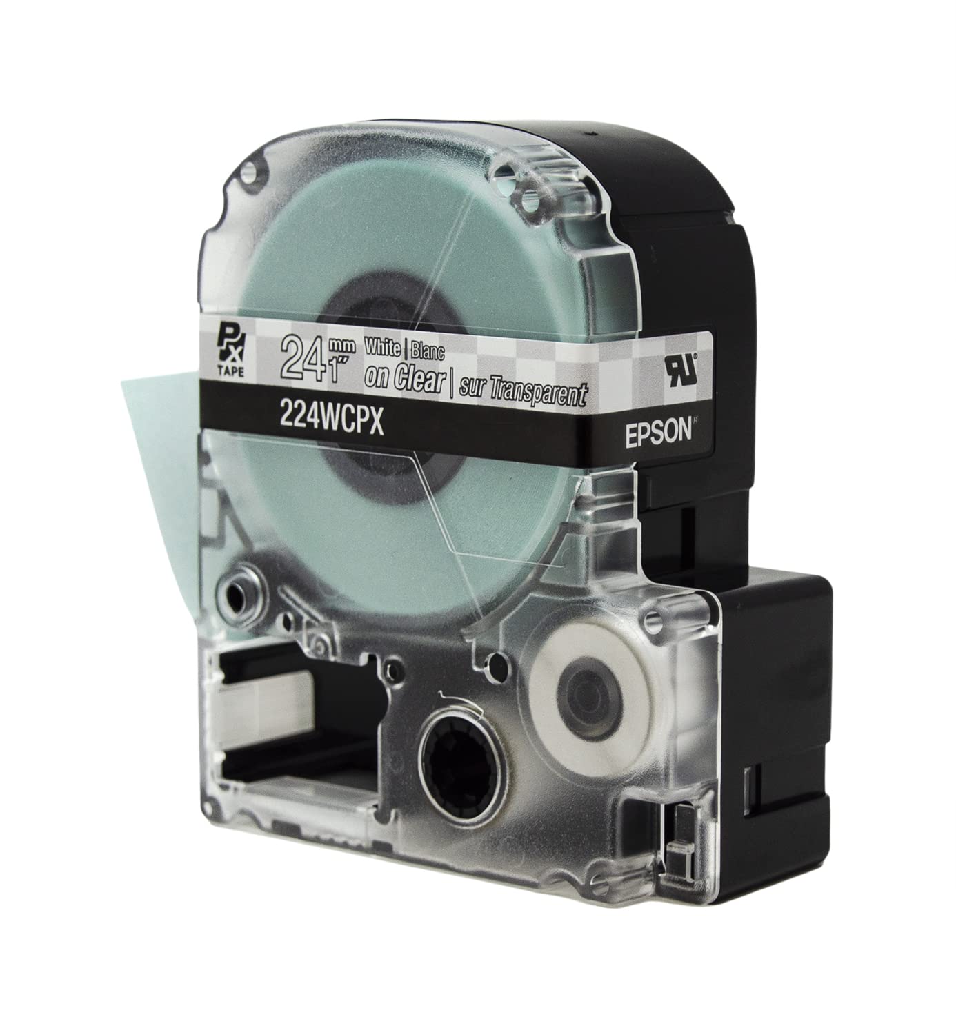 Epson LABELWORKS 224WCPX PET (Polyester) White on Clear Label Maker Tape - 1