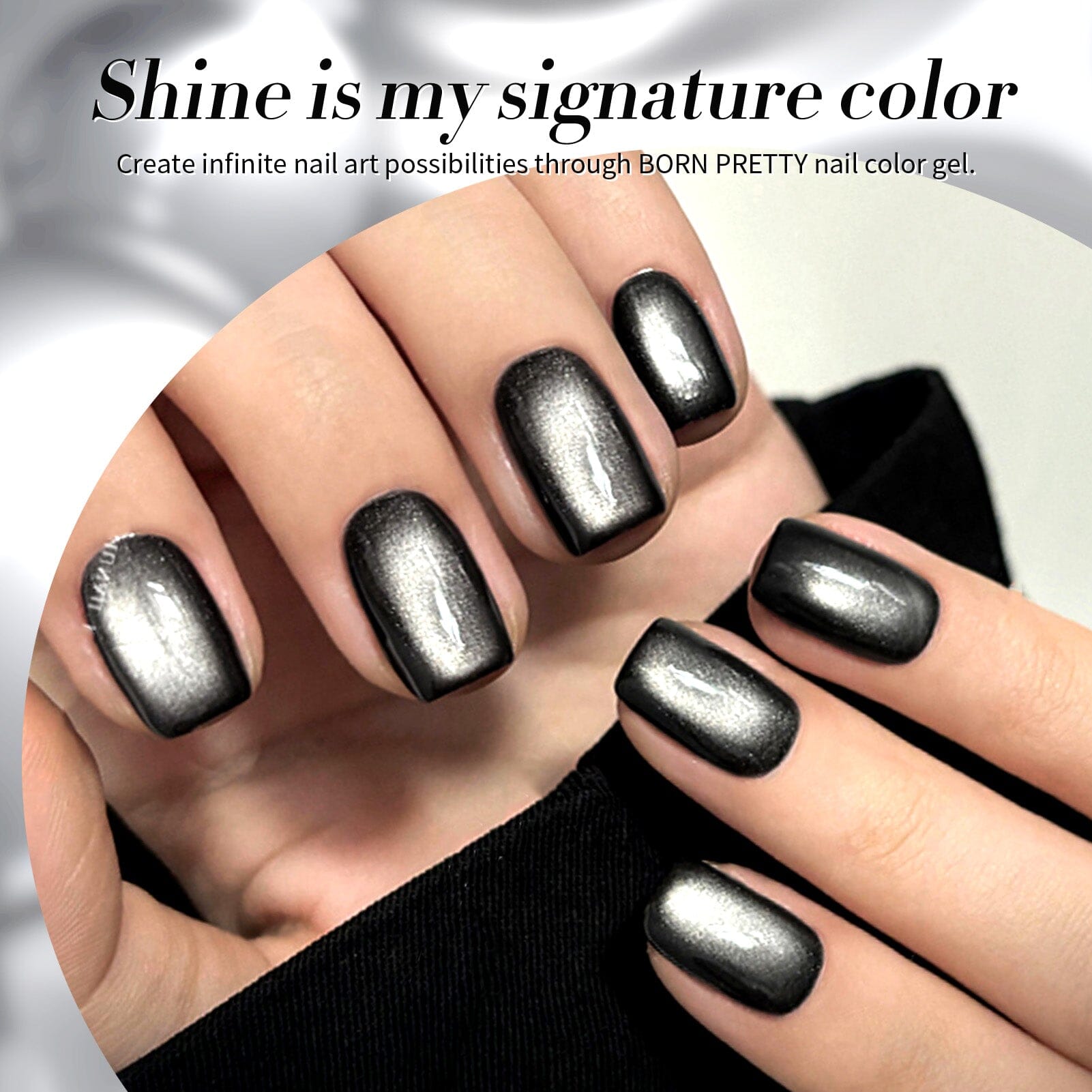 Black Glass Cat Magnetic Gel Nail Polish - 15ml Long-Lasting UV/LED Soak Off Manicure - Perfect for Nail Art, Salon & Home Use