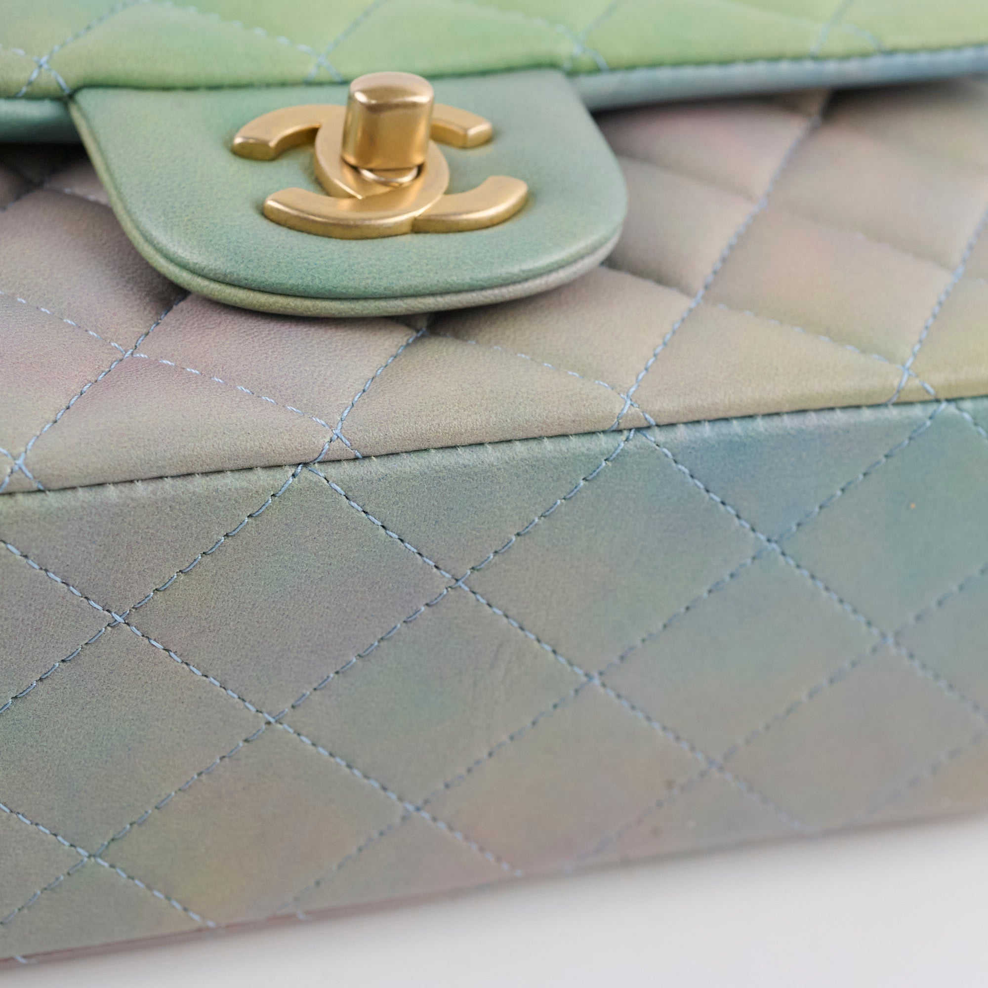 Chanel Mini Rectangular Lambskin Top Handle Bag in Ombre Green with Microchip - Perfect for Evening Events, Date Nights & Luxury Fashion Collectors