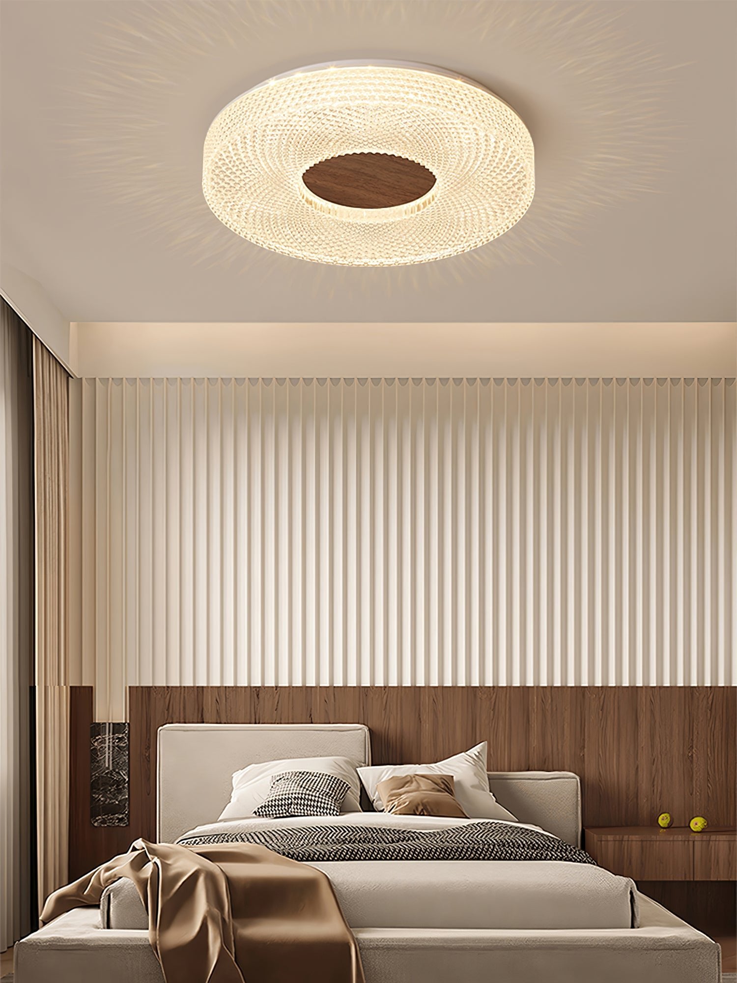Modern Acrylic Halo Round Ceiling Light Fixture - Energy Efficient LED Flush Mount Lighting for Bedroom, Living Room & Kitchen | Dimmable Contemporary Home Decor