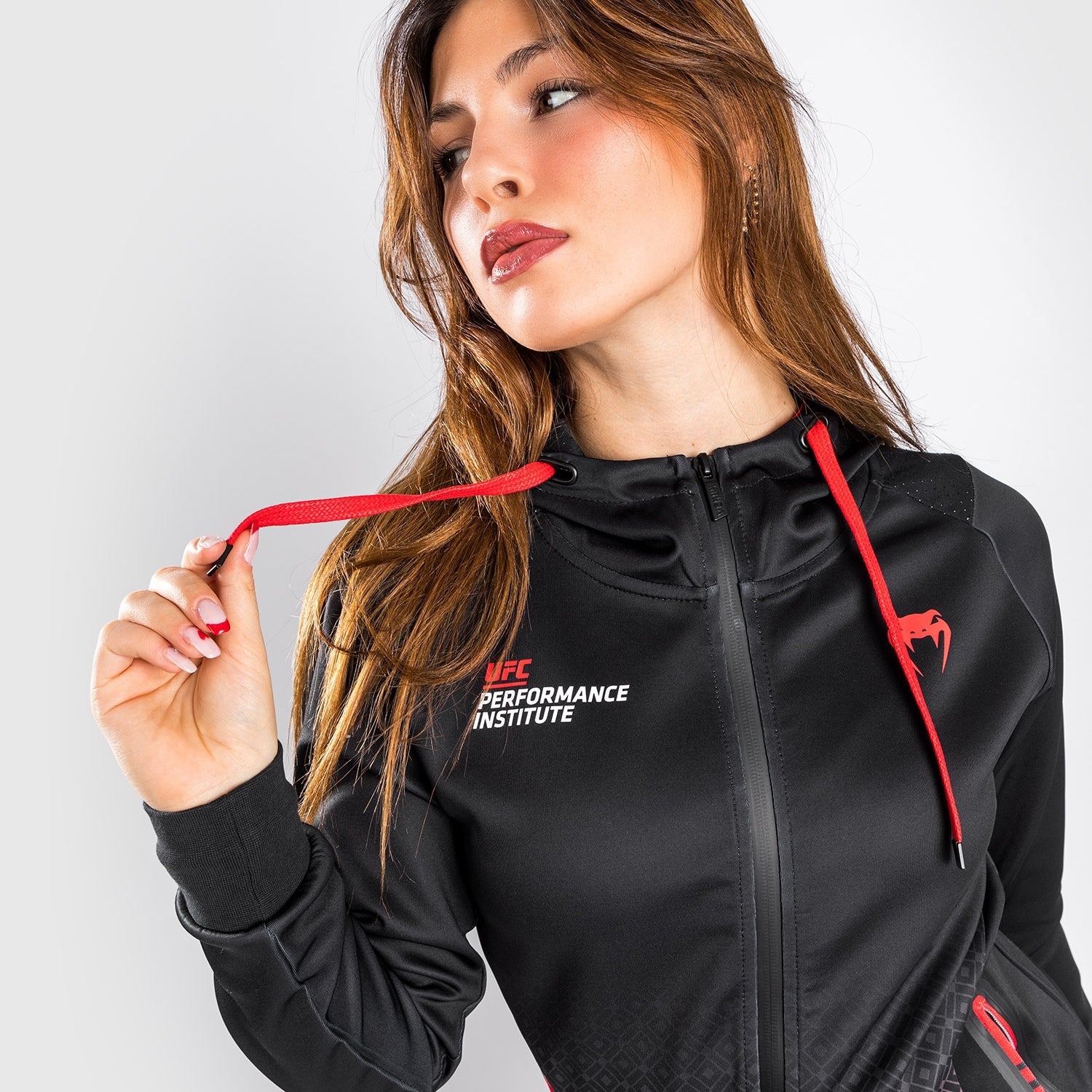 UFC Venum Performance Institute Hoodie for Women - Black/Red - Training & Gym Wear for MMA & Fitness Enthusiasts