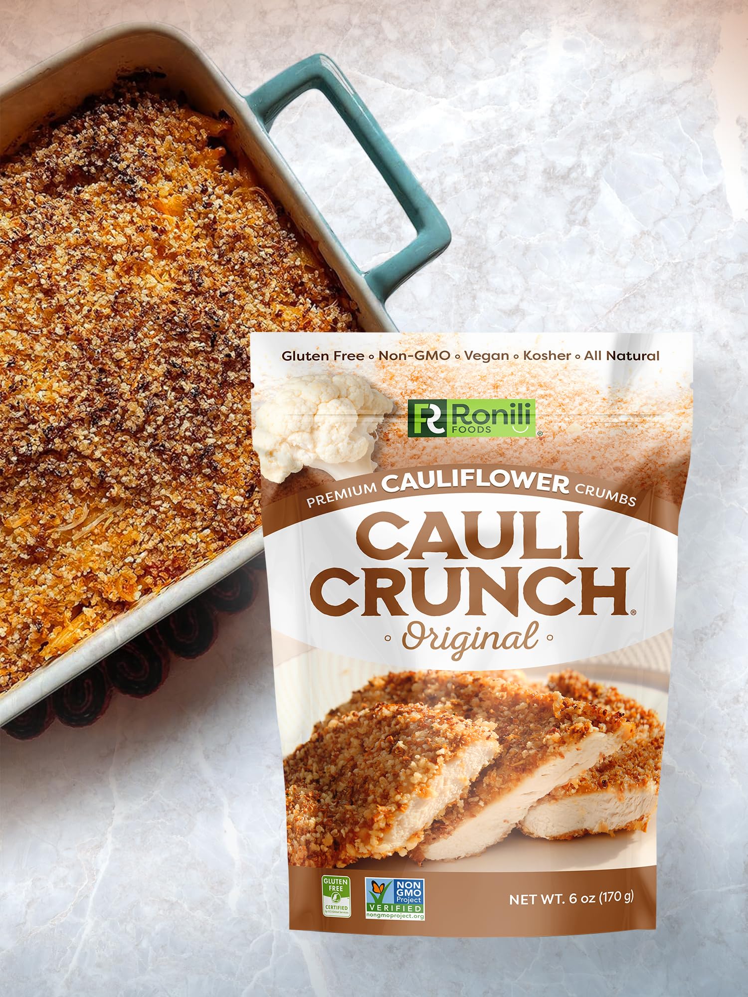 Cauli Crunch Original Gluten Free Cauliflower Bread Crumbs – Vegan, Kosher, Non-GMO Certified, All Natural Bread-Free Alternative (3-Pack) | Perfect for Keto, Paleo & Low-Carb Diets, Great for Breading Chicken, Fish & Veggies