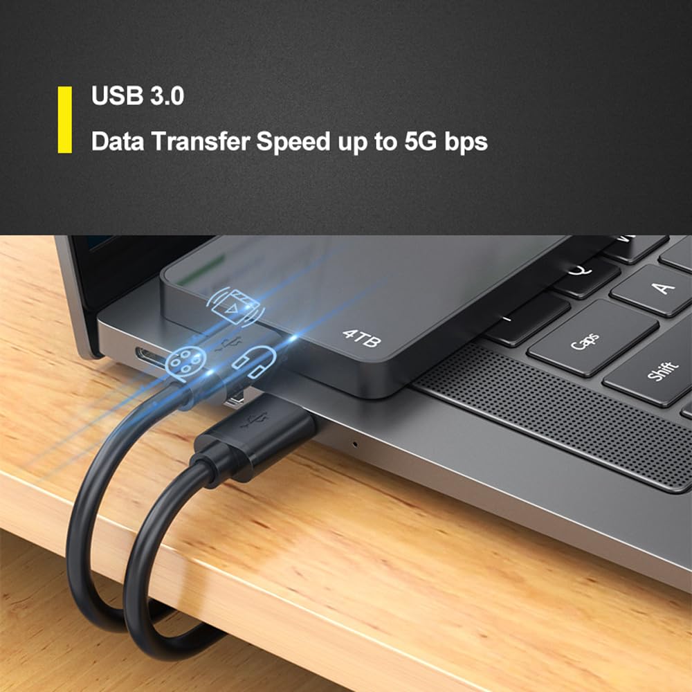 Premium USB A to A Cable 7ft - Heavy Duty USB 3.0 Male to Male Cord for Fast Data Transfer | Compatible with External Hard Drives, Laptop Coolers, Audio Interfaces & More | Durable Nylon Braided (Black) - Perfect for Office, Studio & Home Use