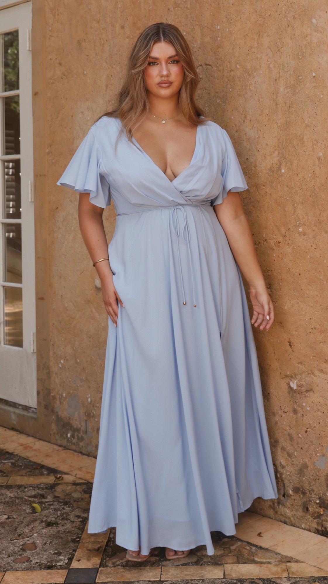 Charlize Maxi Dress for Women - Flowy Long Summer Dress in Blue | Perfect for Beach, Vacation & Casual Outings