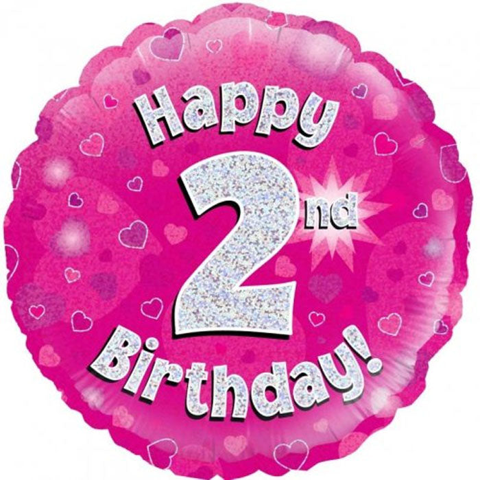 Pink Holographic Milestone Birthday Foil Balloons - 24 Pack for 1st, 16th, 21st, 30th, 40th, 50th Birthday Party Decorations - Perfect for Baby Showers, Anniversaries & Special Celebrations