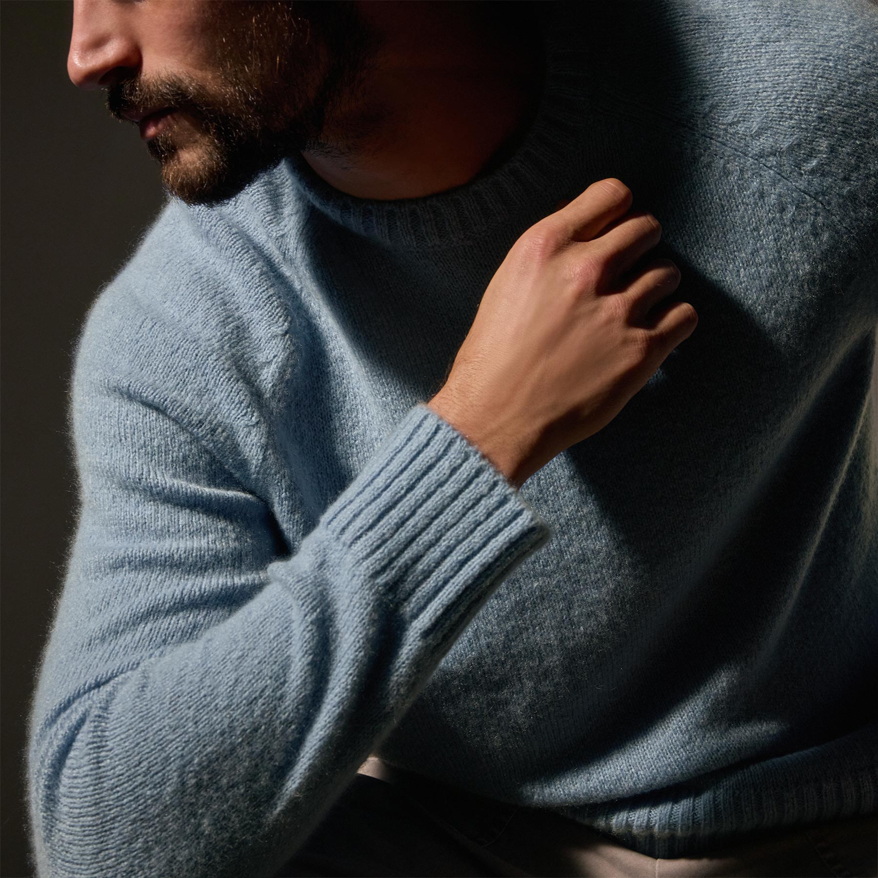 Lightweight Textured Cashmere Crew Neck Sweater in Azure Blue | Soft & Warm Winter Pullover for Women | Perfect for Office, Casual Outfits & Holiday Gatherings