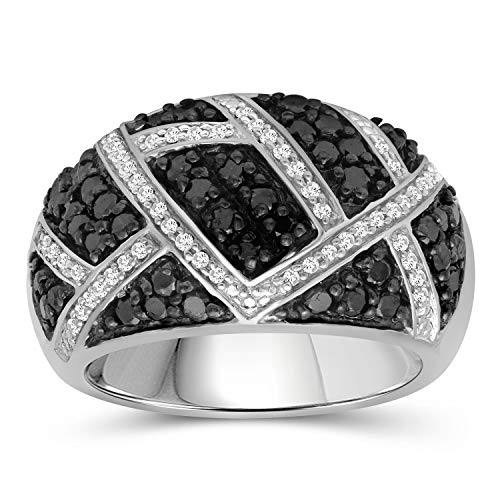1 Carat Black & White Diamond Ring for Women | Sterling Silver Engagement & Wedding Band | Perfect for Everyday Wear, Date Nights & Special Occasions