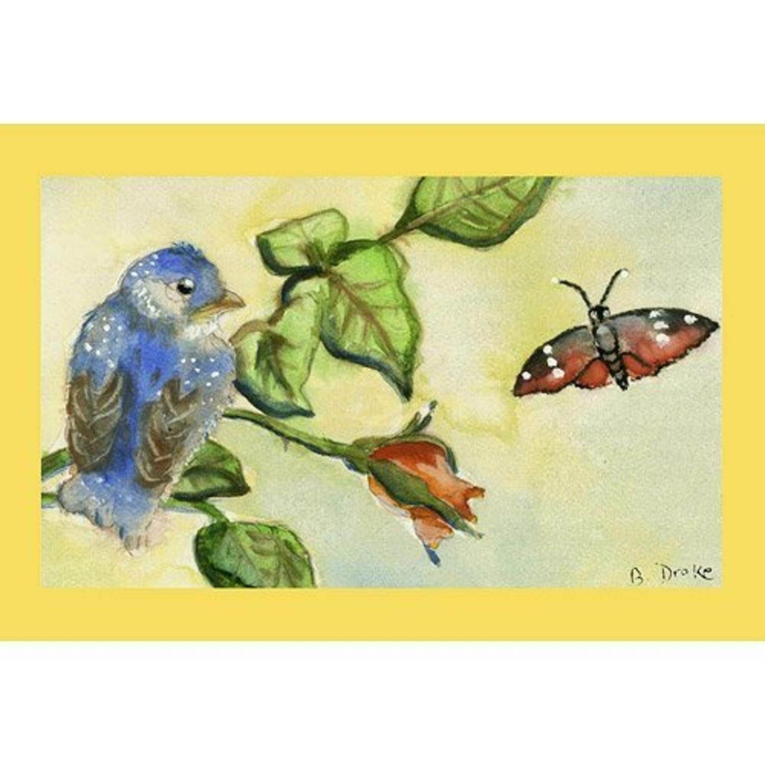 Betsy Drake DM249 Blue Bird Welcome Doormat 18