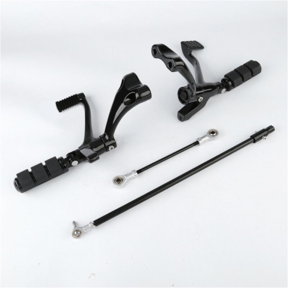 Forward Controls Kit - Motorcycle Foot Pegs, Levers & Linkages (Steel + Rubber + Aluminum) - Complete Upgrade Kit for Harley, Honda, Yamaha - Perfect for Cruiser & Touring Bike Customization