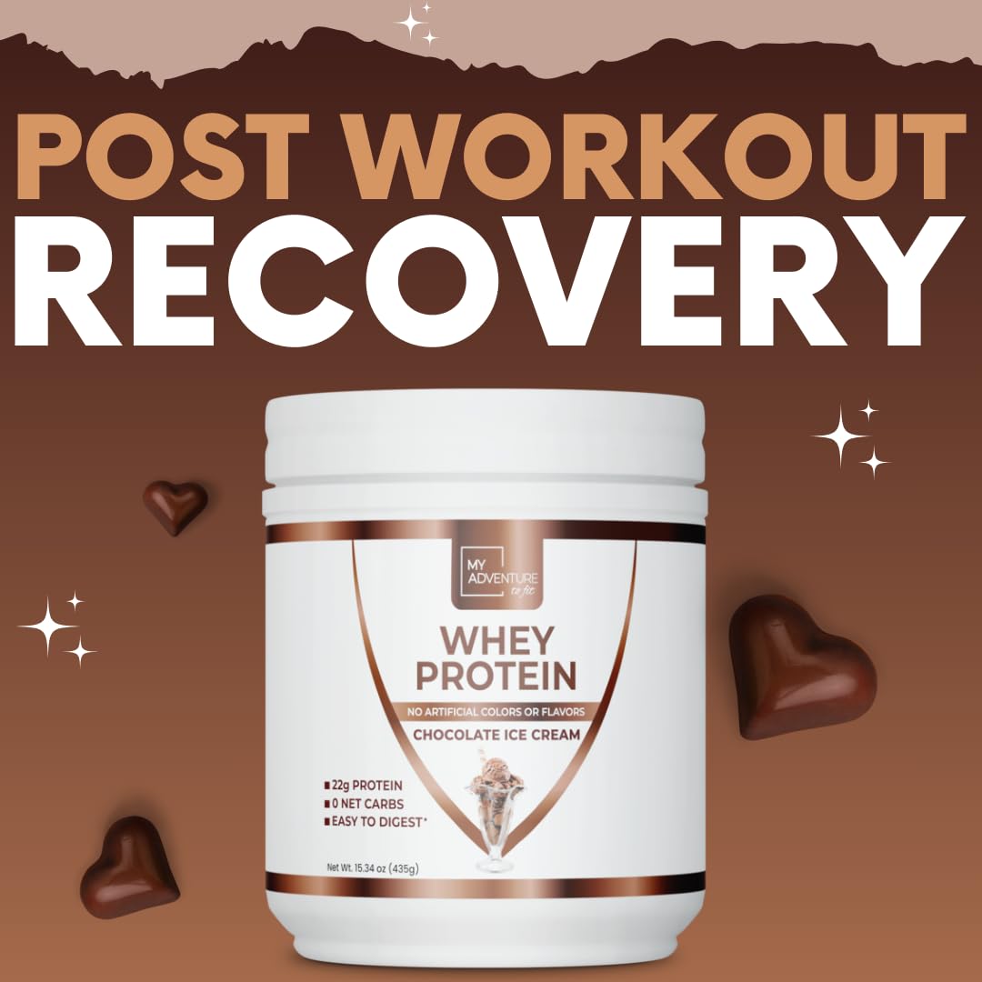 Pure Whey Isolate Protein Powder for Women - Low Carb, Stevia Sweetened, Muscle Growth & Recovery - Chocolate Ice Cream Flavor (15 Servings) | Ideal for Post-Workout, Weight Loss & Healthy Lifestyle
