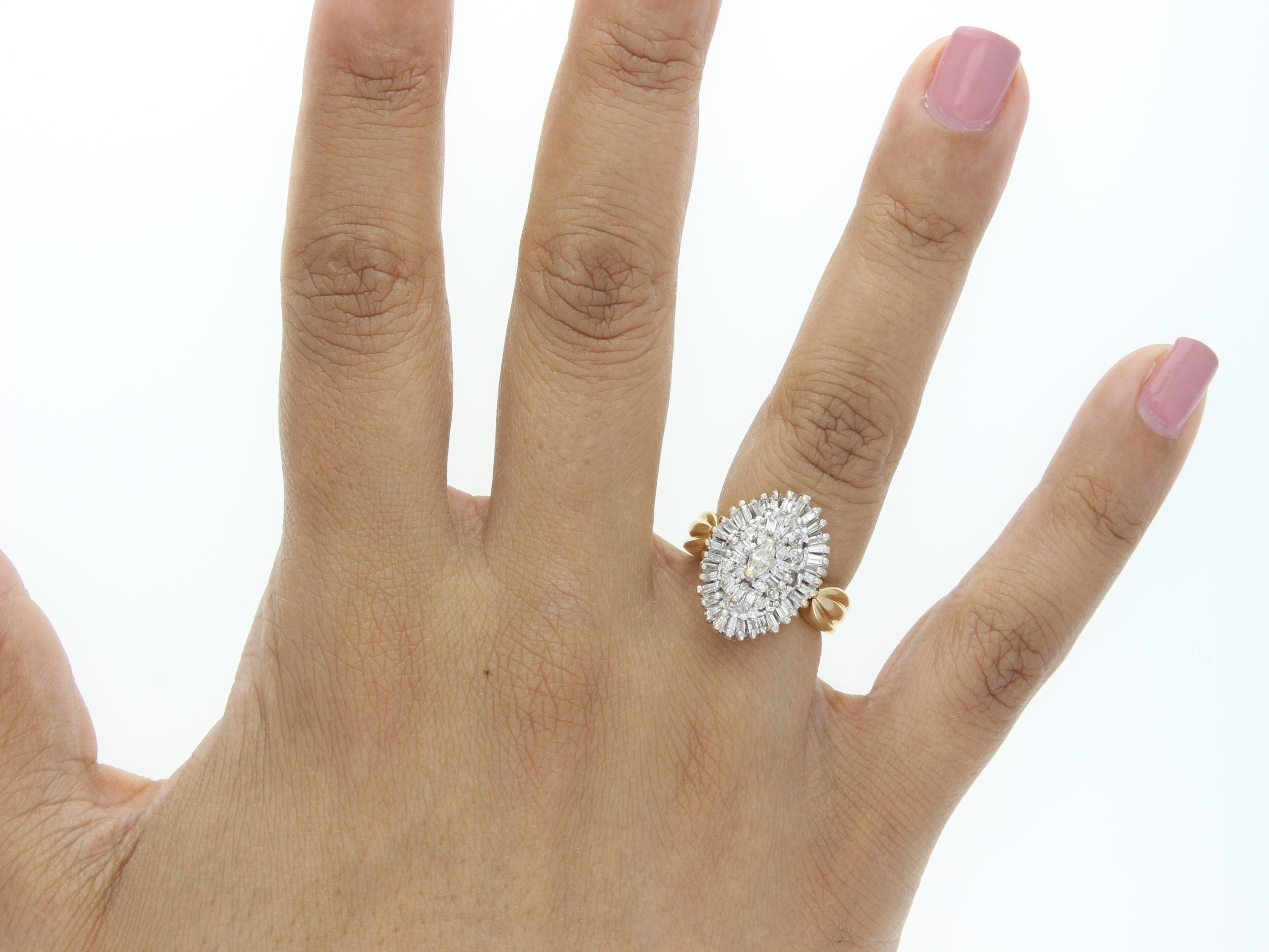 Elegant Marquise & Tapered Baguette Diamond Ring for Women - Perfect for Engagement, Wedding, Anniversary & Special Occasions