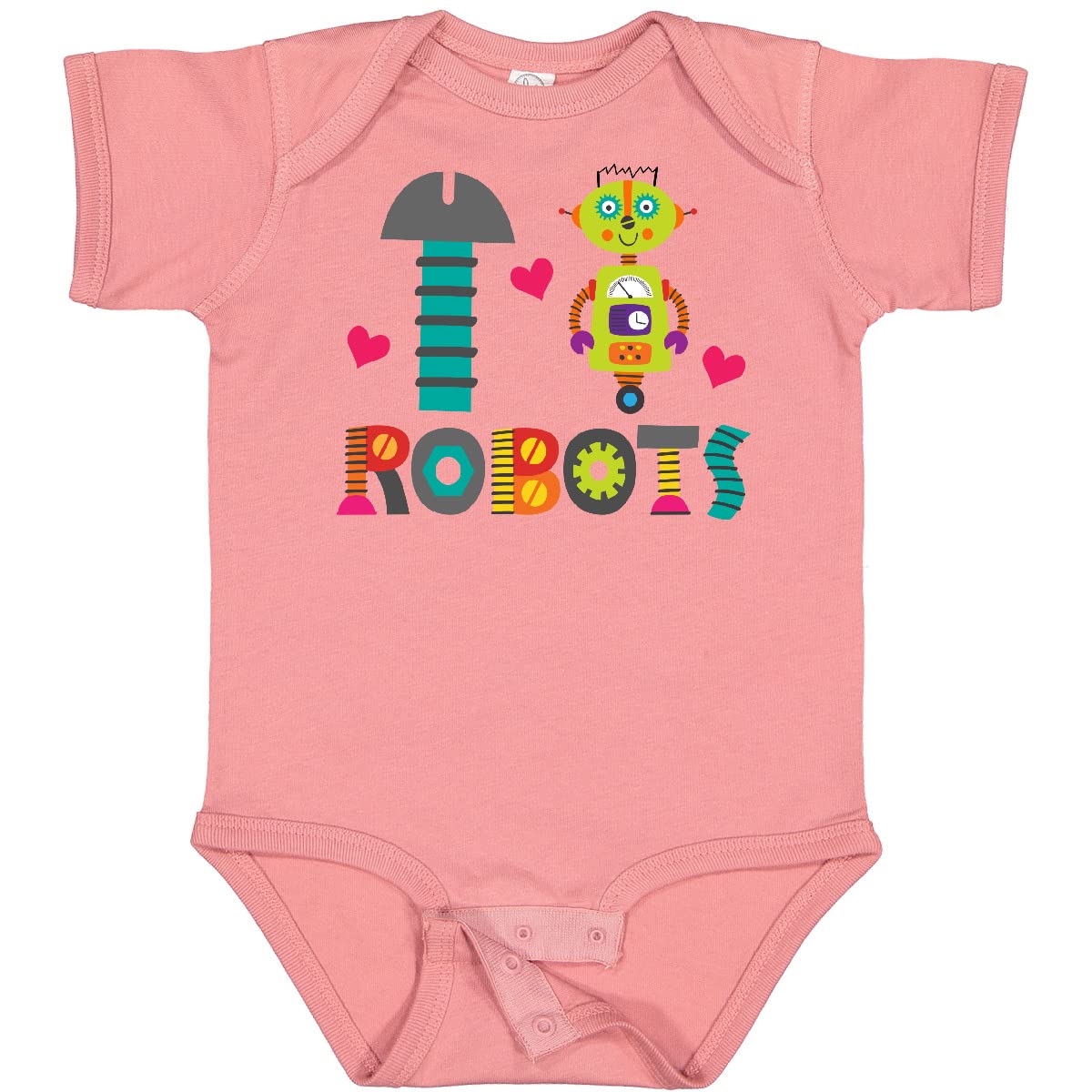 Inktastic Robotics I Heart Robots Baby Bodysuit - Cute Robot-Themed Onesie for Infants & Toddlers - Perfect for Playdates, Birthday Gifts & STEM Enthusiasts