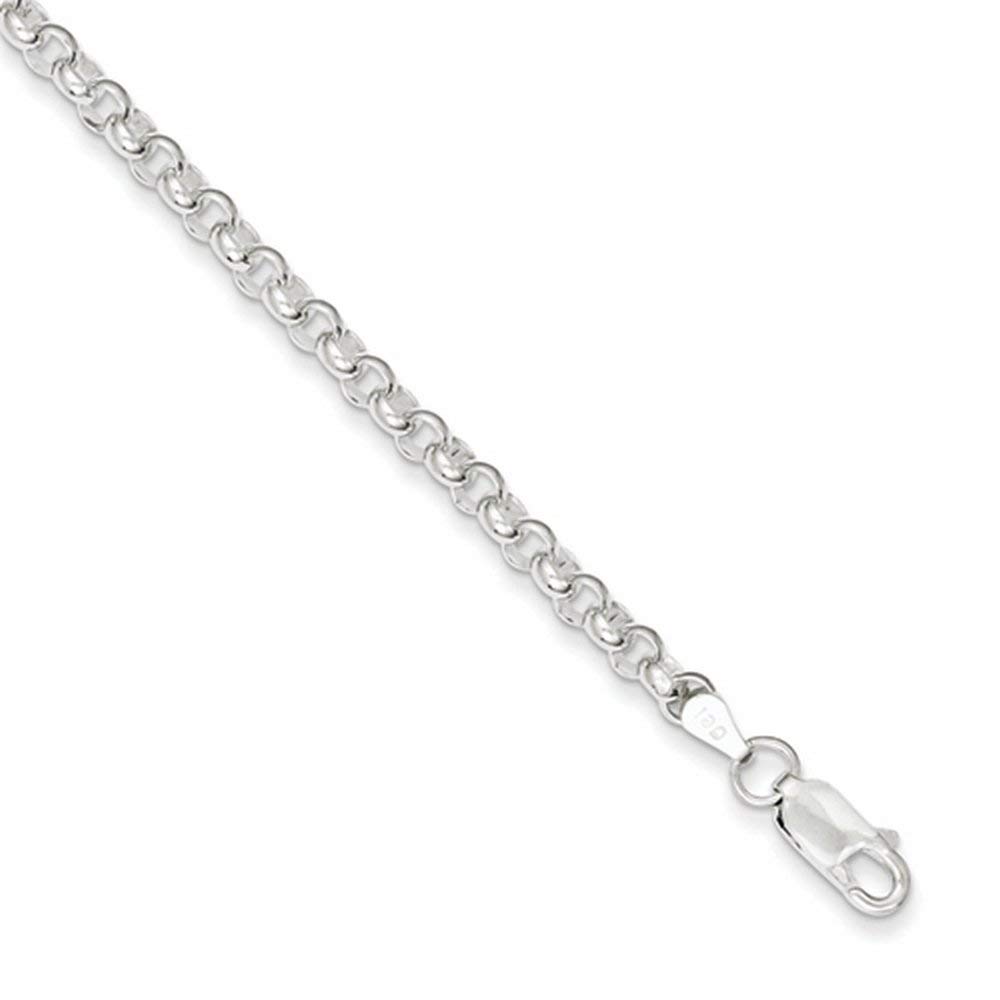 925 Sterling Silver 4mm Rolo Chain Anklet - 8.5 Inch Adjustable Ankle Bracelet for Women, Dainty Beach Jewelry, Perfect Gift for Her - Ideal for Summer Vacations, Weddings & Everyday Wear