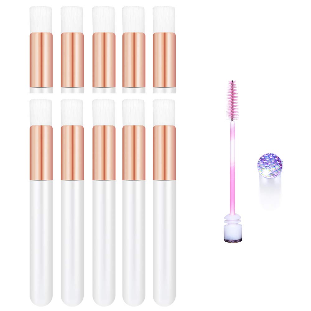 20 Pcs Rose Gold Eyelash & Blackhead Cleansing Brushes - Gentle Lash Shampoo Brush & Nose Cleaning Tool for Makeup Removal & Skin Care - Perfect for Daily Beauty Routine & Spa Treatments