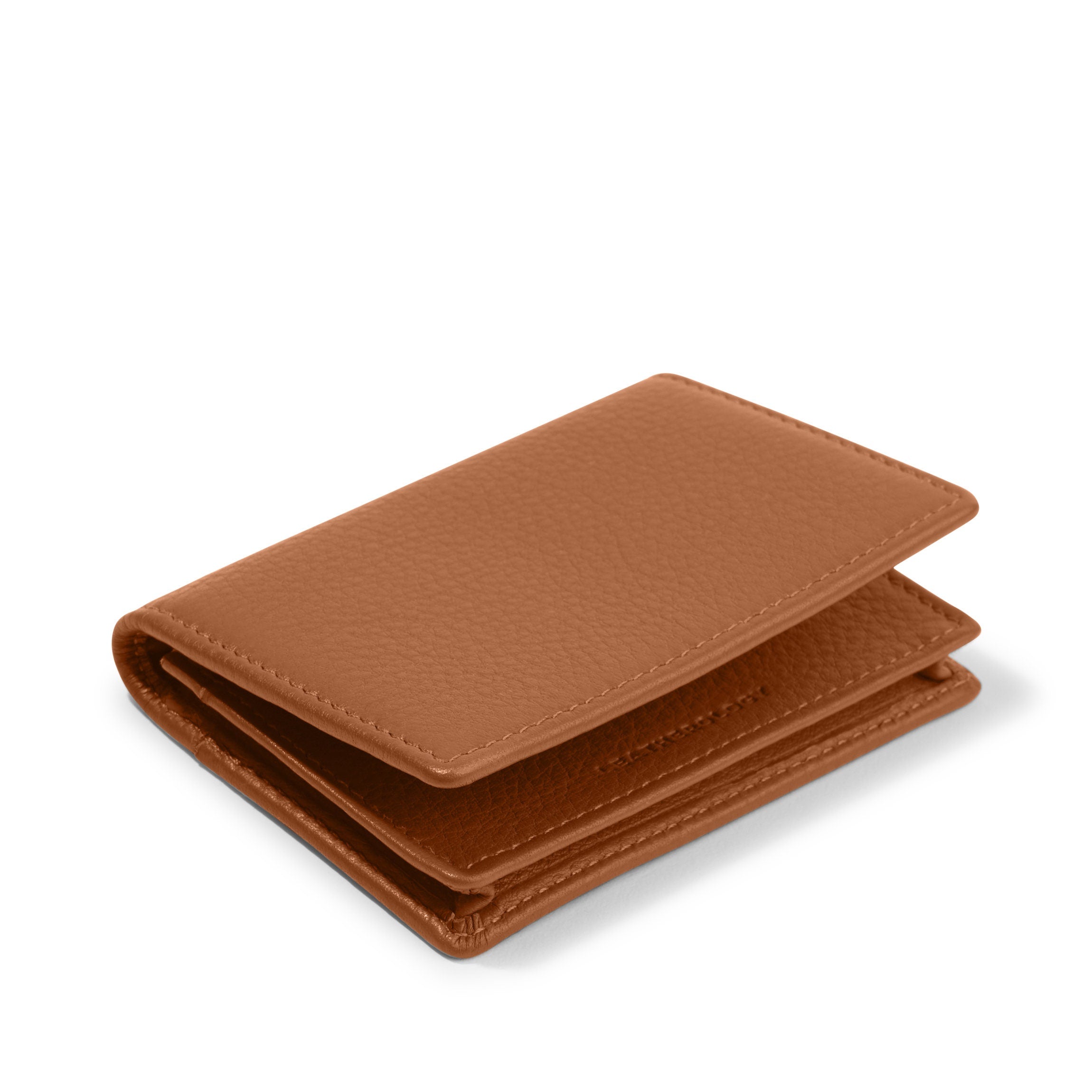 Genuine Leather Card Holder Wallet for Men & Women - Slim RFID Blocking Cognac Brown - Perfect for Travel, Business & Everyday Use