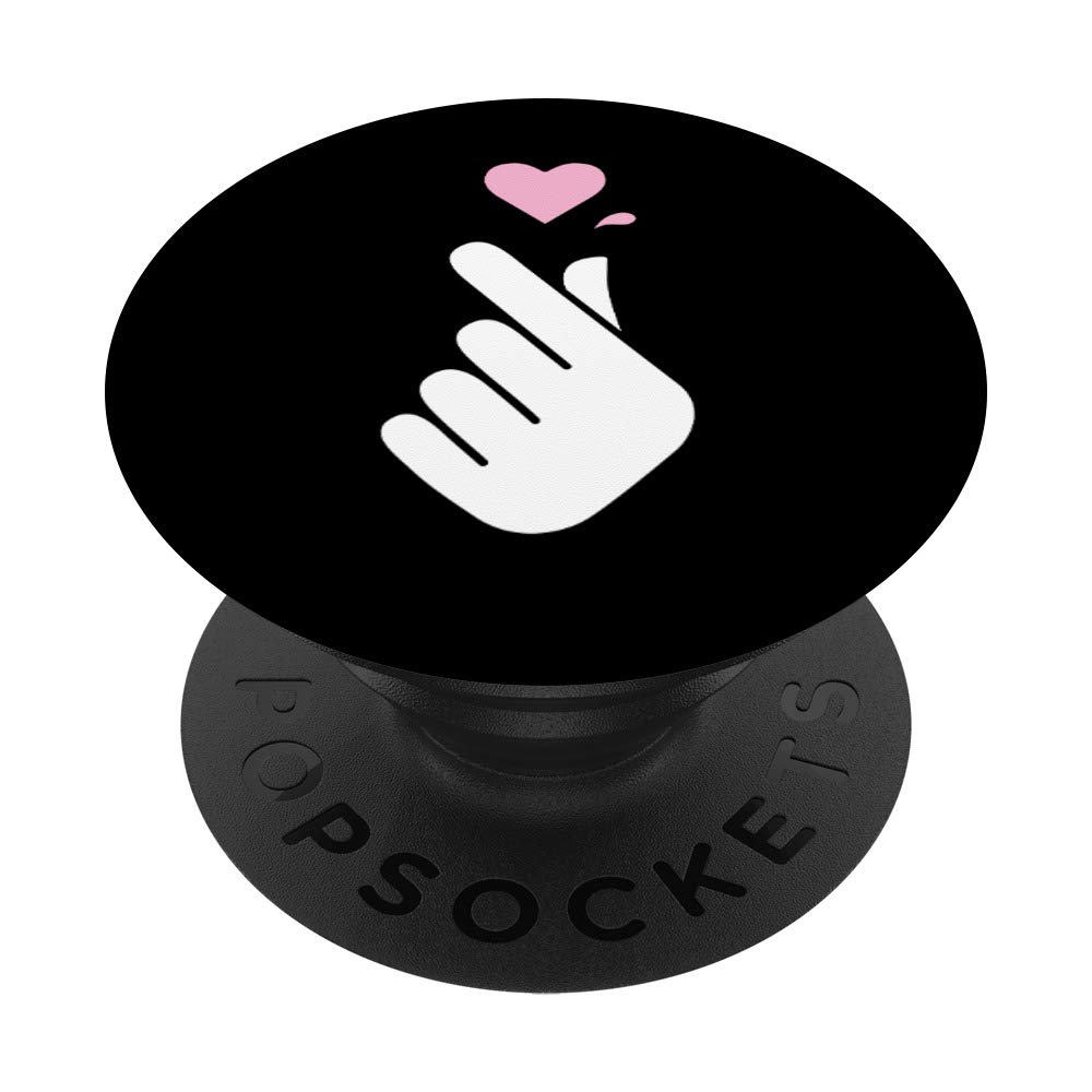 K-Pop Hand Heart Symbol PopSockets PopGrip - Swappable Phone Grip for Samsung, iPhone & Tablets - Perfect for K-Pop Fans, Korean Music Lovers & BTS Merch Collectors