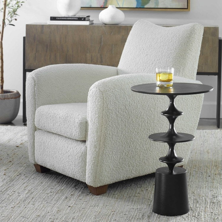 16 x 24 Inch Satin Black Accent Table - Modern Side Table for Living Room, Bedroom & Office Decor - Perfect for Small Spaces & Home Staging