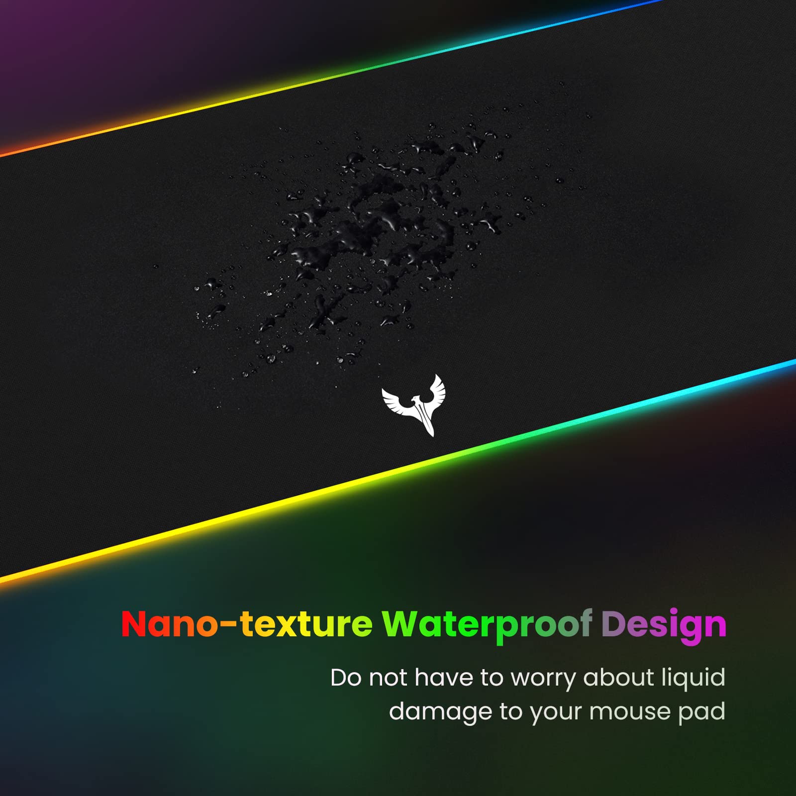BladeHawks Extra Large RGB Gaming Mouse Pad - 14 Lighting Modes, Extended Soft LED Mouse Mat with Anti-Slip Rubber Base, Computer Keyboard Mousepad (31.5 x 12 Inch) for PC Gaming Setup, Office Work & Home Desk