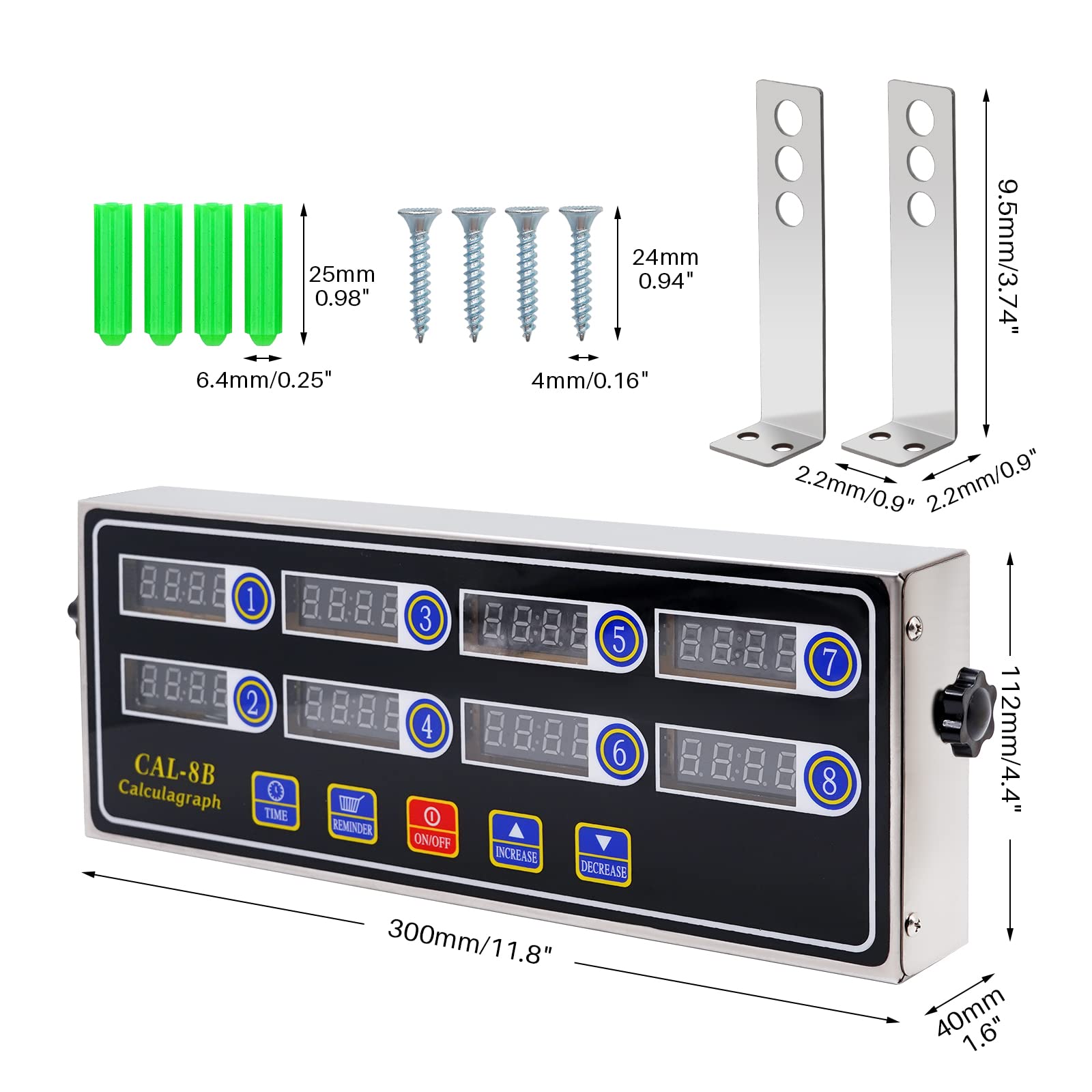 8-Channel Digital Kitchen Timer with Loud Alarm - Commercial Cooking Timer for Restaurants, Bakeries & Home Use - Perfect for Boiling Eggs, Frying, Baking & Meal Prep