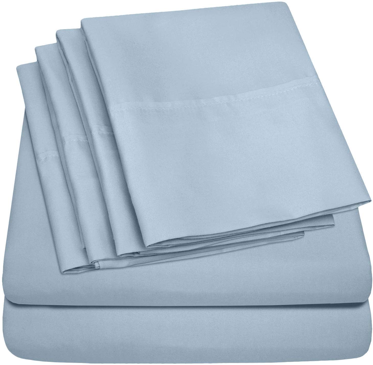 Premium 100% Egyptian Cotton Queen Sheet Set - 6-Piece Deep Pocket Bedding for Mattress Up to 18