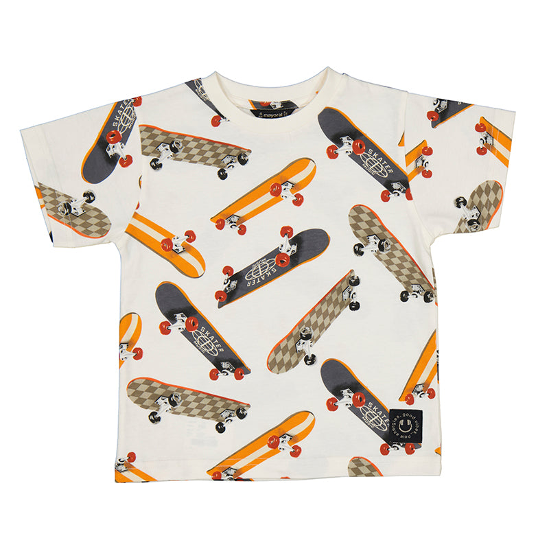 Mayoral Printed Skateboard Short Sleeve T-Shirt for Men - Trendy Graphic Tee for Skateboarding, Streetwear & Casual Outfits