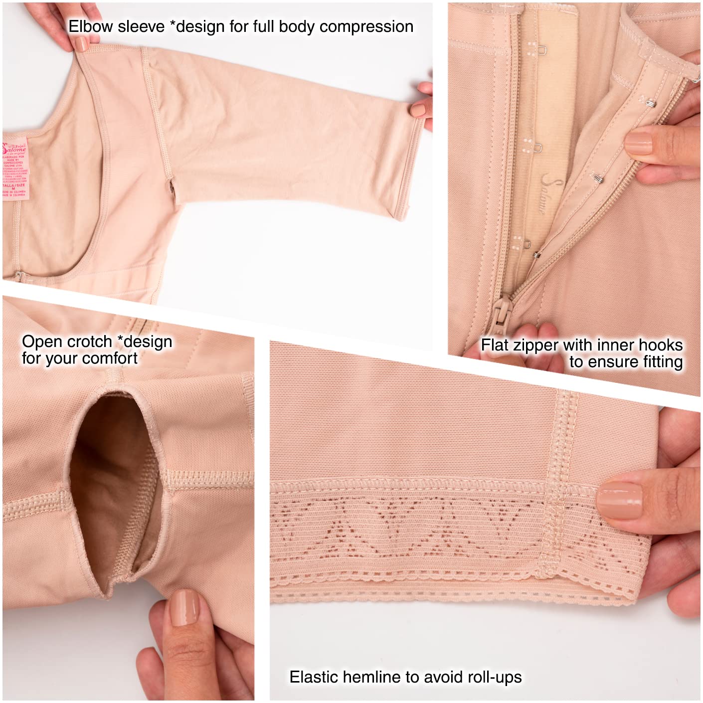 Post-Surgery Compression Garment for Liposuction Recovery - Colombian Fajas Salome 0525 - Ideal for Post-Op Healing, Tummy Control & Body Shaping