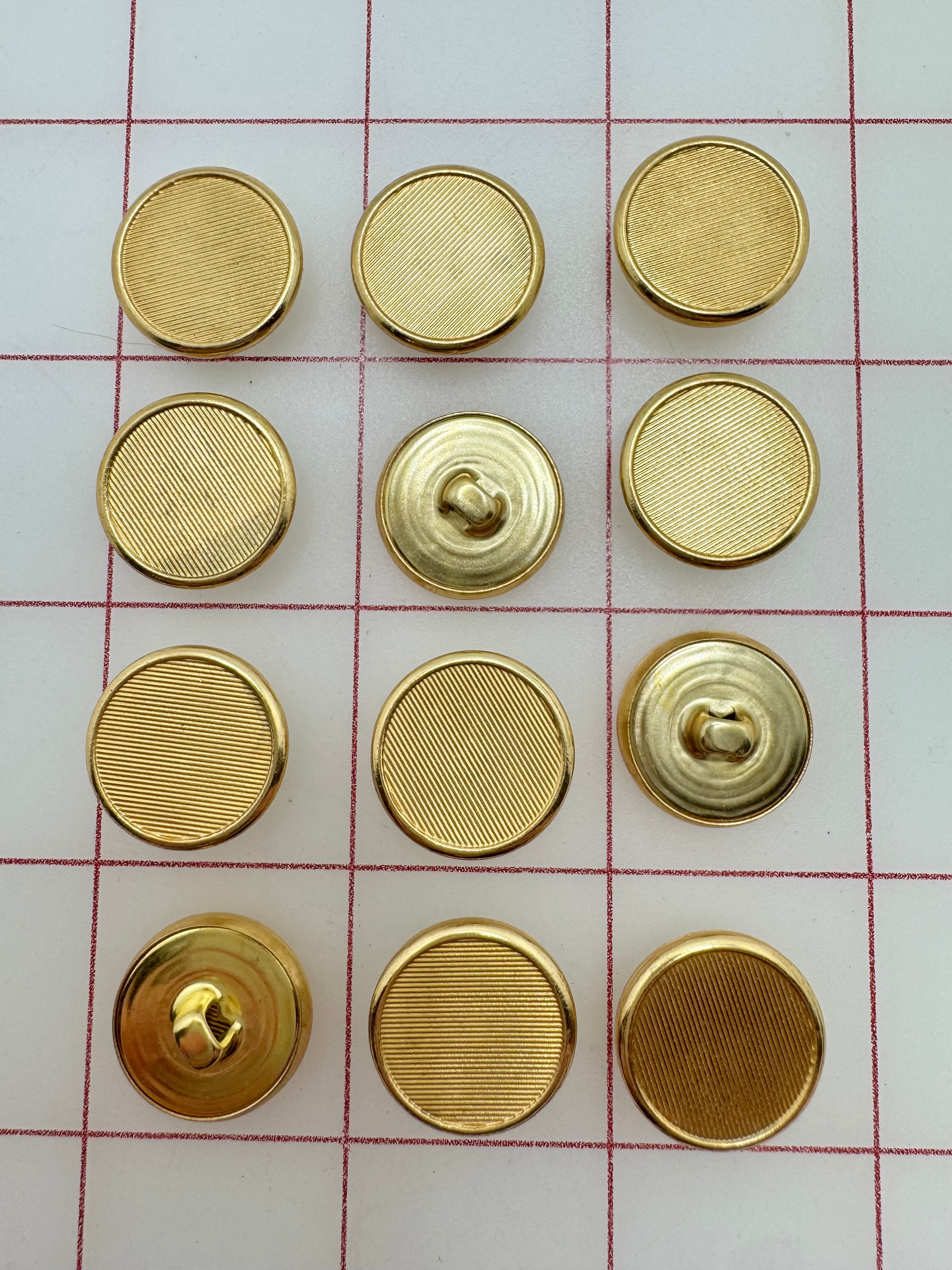 Bright Metallic Gold Buttons for Sewing, Crafts & DIY Projects - New Fashion Accessories for Clothing, Bags & Home Decor