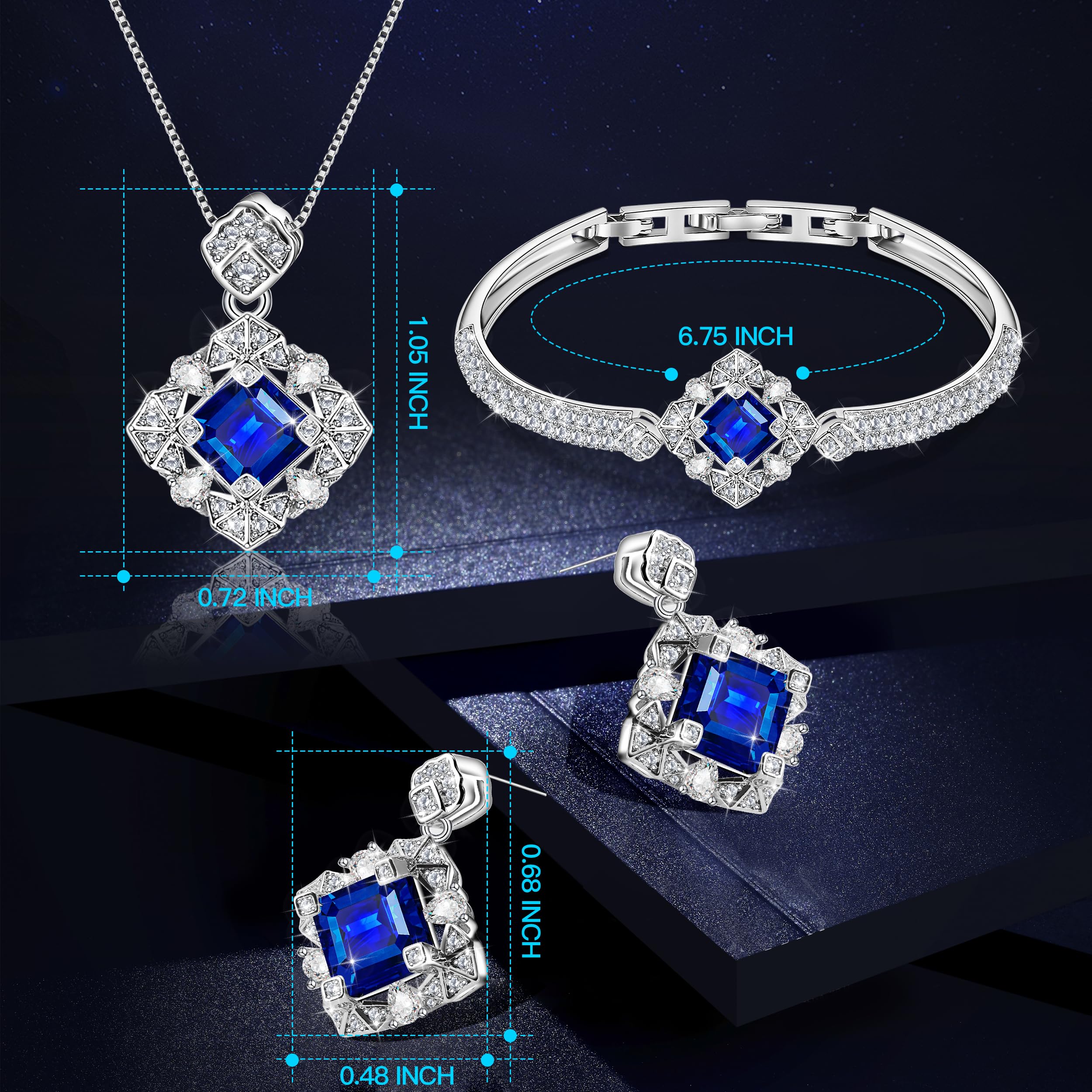 Blissful Angel Women's Jewelry Set - Crystal Bracelet, Necklace & Earrings for Wife, Girlfriend, Mother | Elegant Gift for Special Occasions, Anniversaries, Birthdays & Valentine's Day