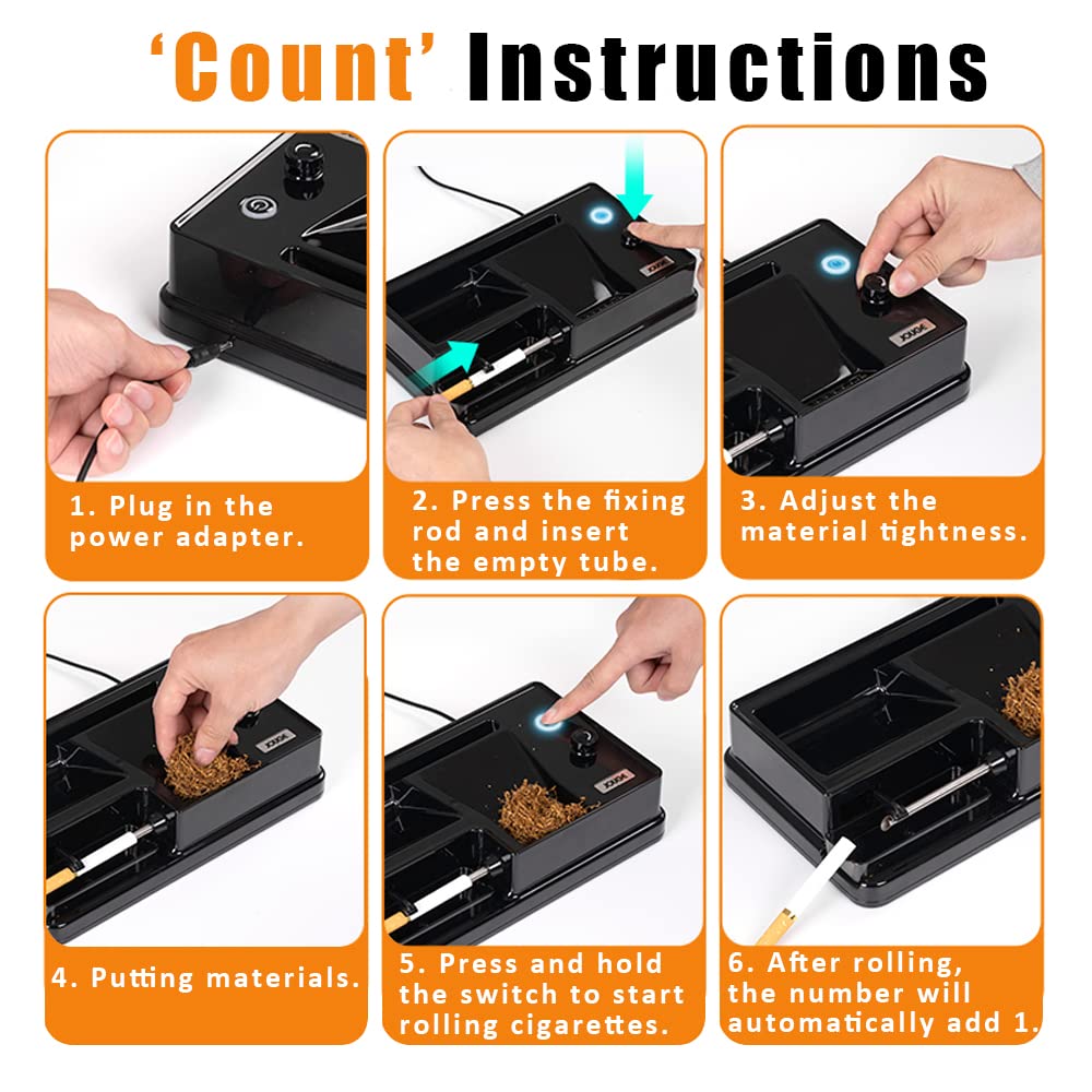 Automatic Electric Cigarette Rolling Machine - Portable Tobacco Injector with Infrared Sensor - Fits 8mm/0.31