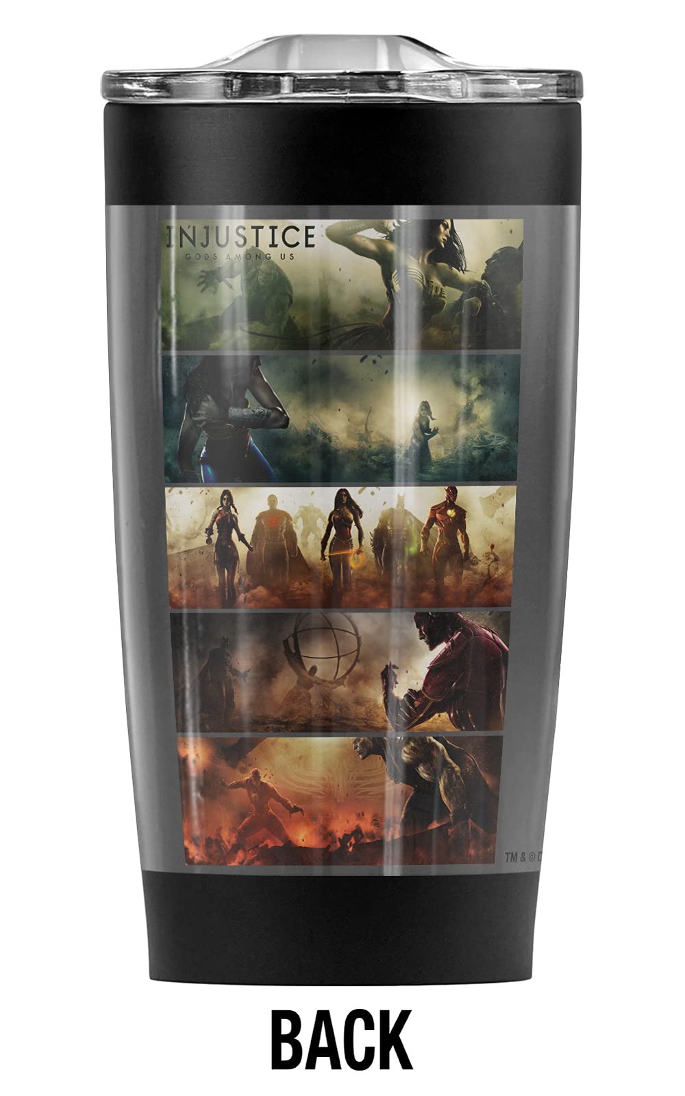Injustice: Gods Among Us Stainless Steel Tumbler 20oz - Vacuum Insulated Travel Mug with Leakproof Lid - Keeps Hot & Cold for Hours - Perfect for Coffee, Tea, Iced Drinks - Great for Superhero Fans, Office, Gym, Commuting, Outdoor Adventures