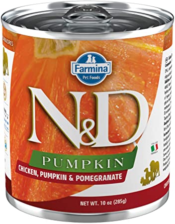 Farmina N&D Pumpkin Chicken, Pumpkin & Pomegranate Canned Dog Food - Grain-Free, Natural Ingredients for Adult Dogs (10oz/285g) - Perfect for Sensitive Stomachs & Digestive Health