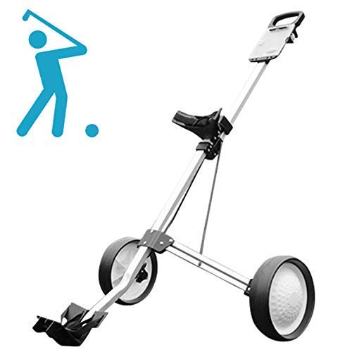 Foldable 2 Wheel Golf Push Cart - Lightweight Collapsible Golf Trolley with Adjustable Handle for Men & Women | Perfect for Golf Courses, Driving Range & Outdoor Sports