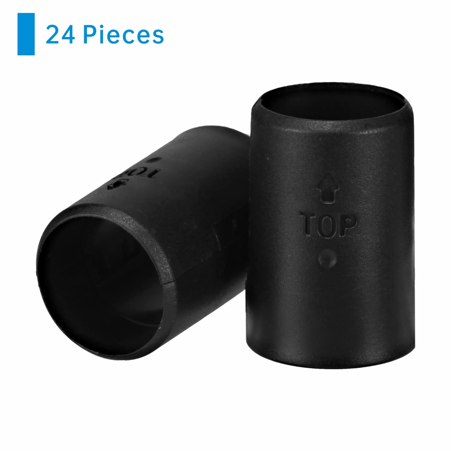 24pcs Black Wire Shelf Clips - Heavy Duty Plastic Shelf Lock Clips for 5/8 Inch Pipe Shelving System - Replacement Clips for Wire Shelves (Fits 5/8