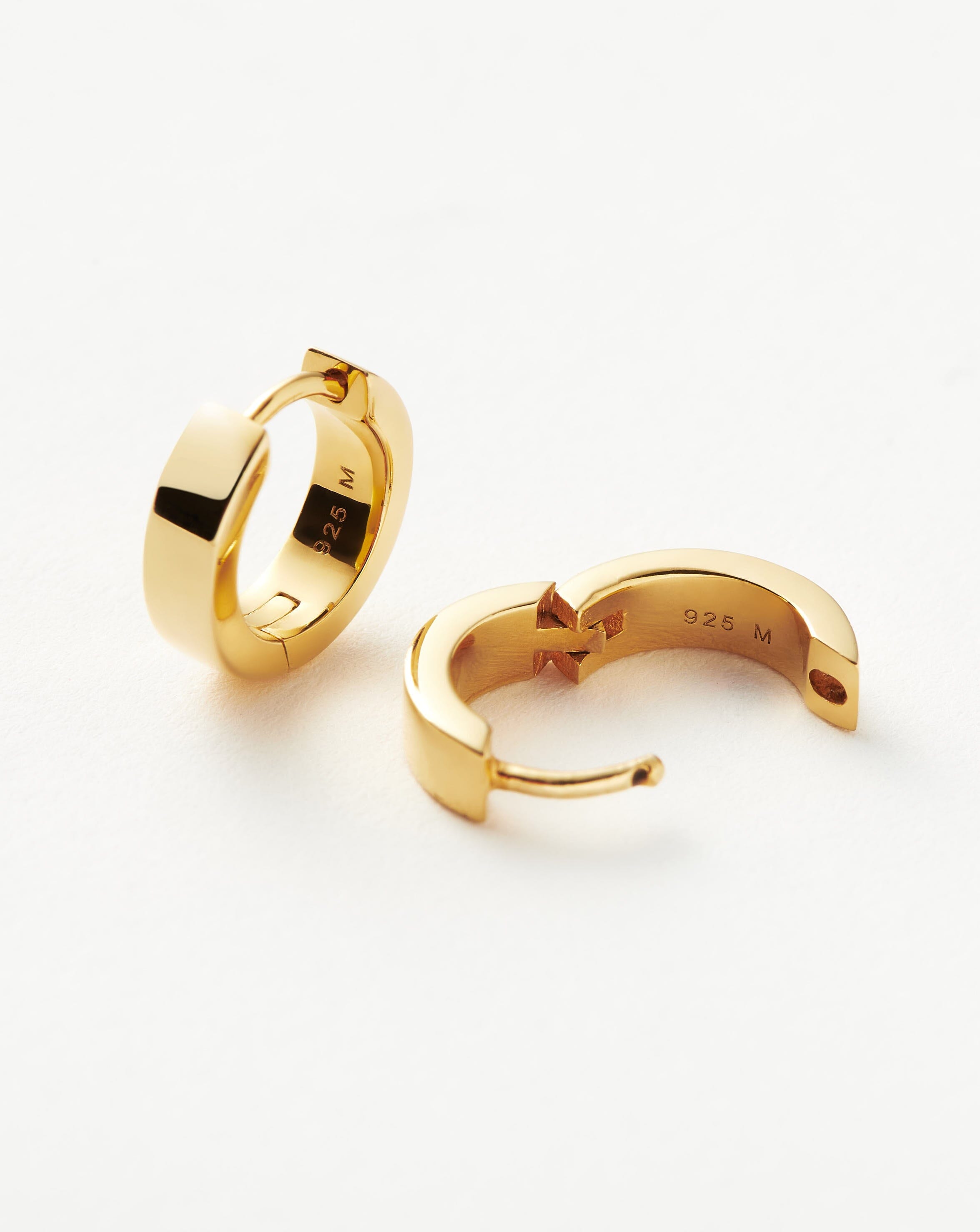 Chubby Tunnel Huggies Earrings | 18k Gold Vermeil Huggie Hoops for Women - Perfect for Everyday Wear, Parties & Gifting