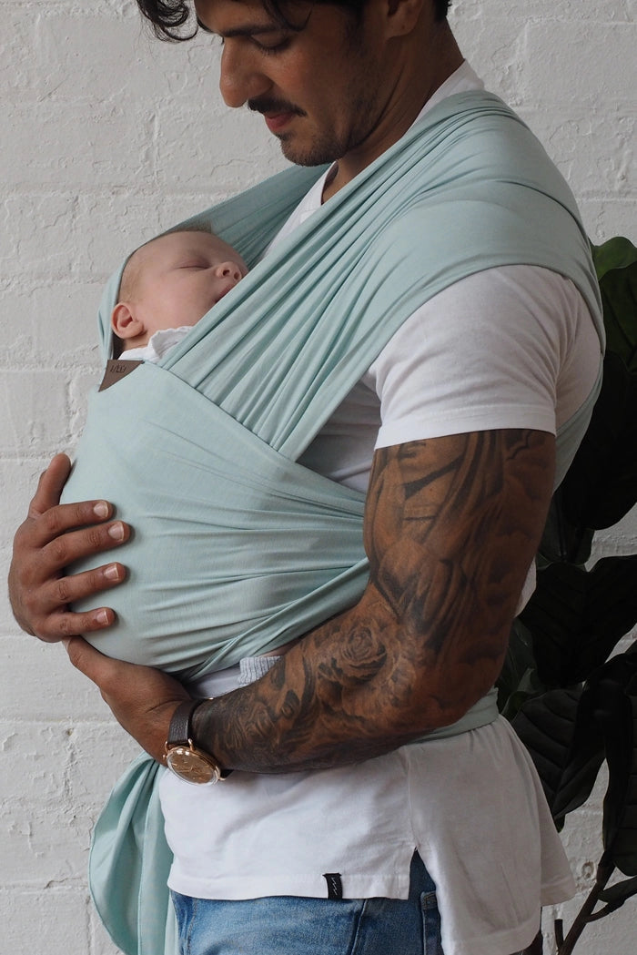 VIXSA Baby Wrap Carrier - Soft & Breathable Sage Green Sling for Newborns to Toddlers - Perfect for Hands-Free Parenting, Shopping & Outdoor Adventures