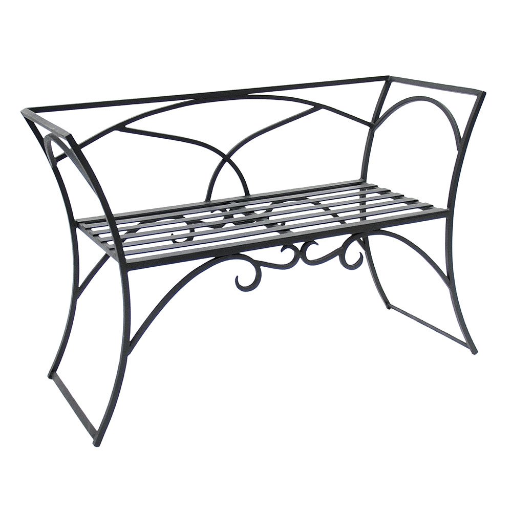 Wrought Iron Arbor Bench With Back - Elegant Outdoor Garden Bench for Patio, Yard & Backyard - Perfect for Relaxing, Reading & Enjoying Nature