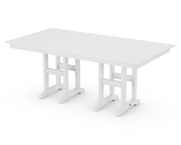 Polywood Farmhouse 37 x 72 Inch Outdoor Dining Table - Weather-Resistant & Durable for Patio, Garden, and Backyard Entertaining