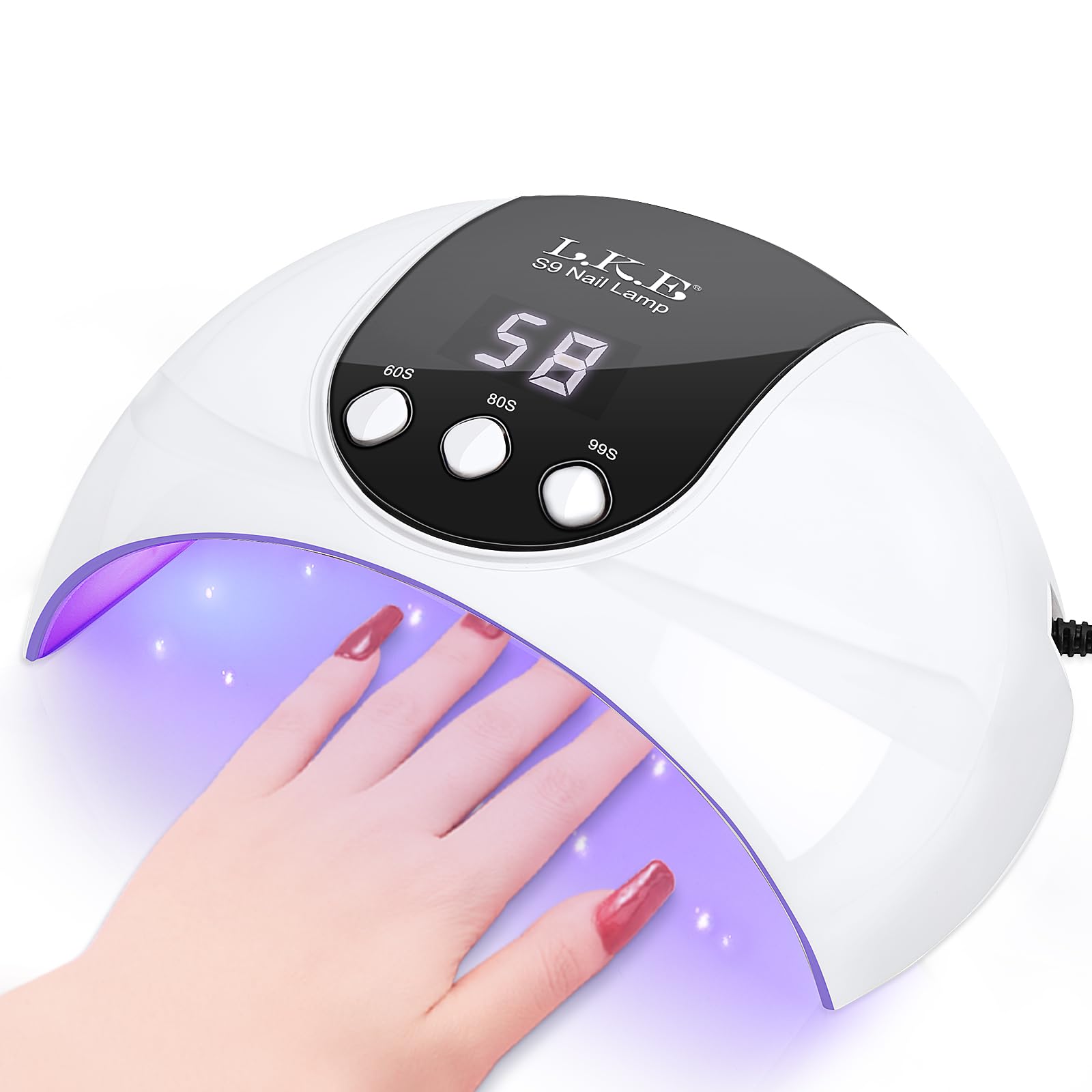54W UV LED Nail Dryer Lamp with Auto Sensor, 3 Timer Settings & LCD Screen - Fast Curing for Gel Nails - USB Powered Portable Nail Lamp for Home Salon & Professional Use